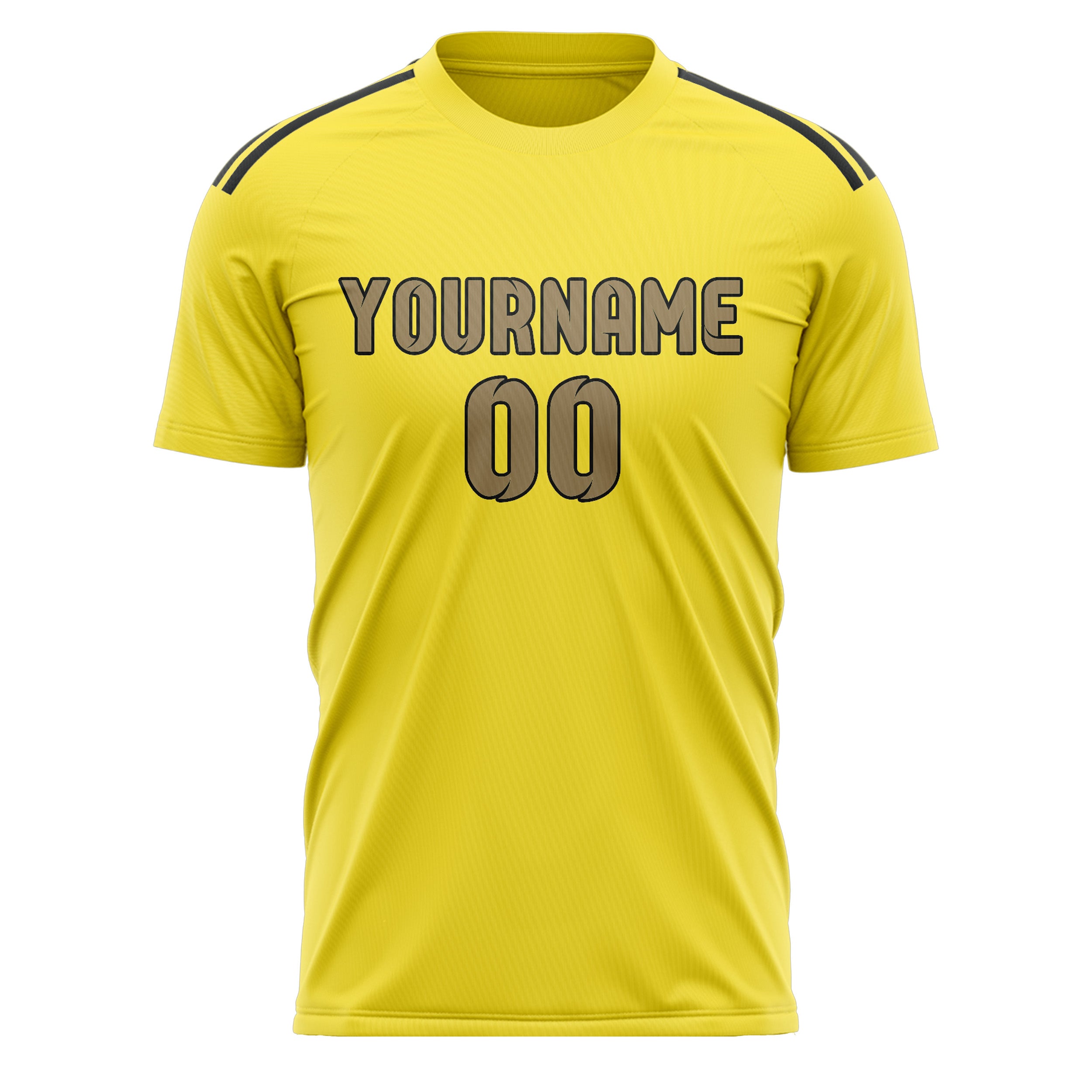 Custom Light Yellow Light Khaki Soccer Jersey