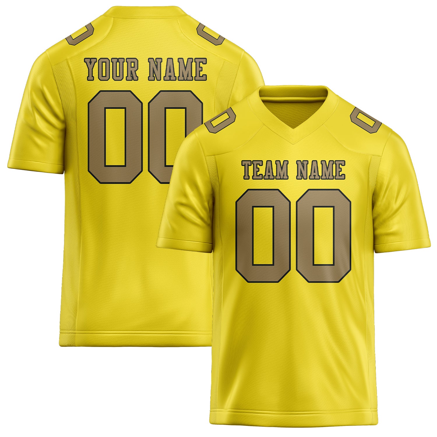 Custom Light Yellow Light Khaki Football Jersey
