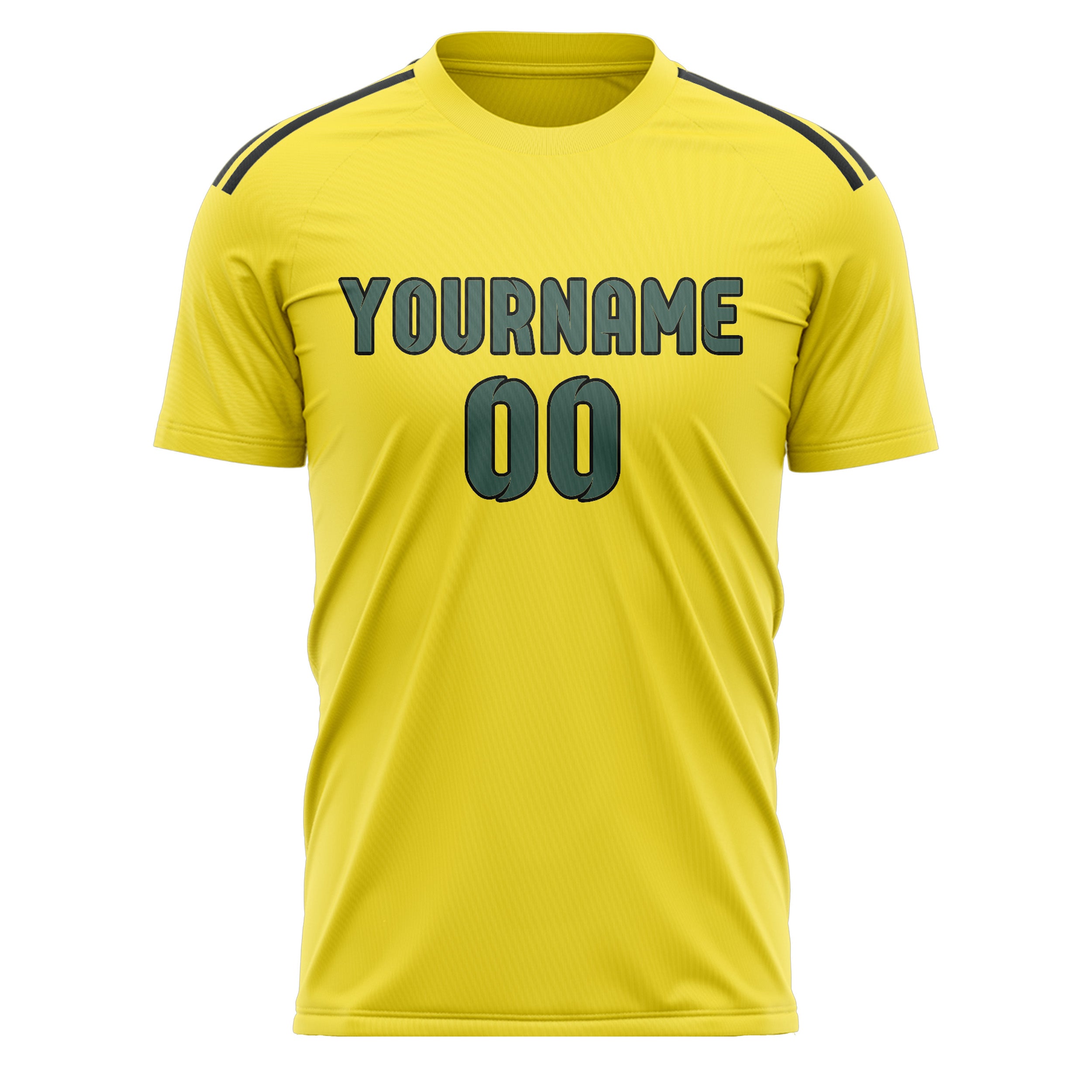 Custom Light Yellow Blue Green Soccer Jersey