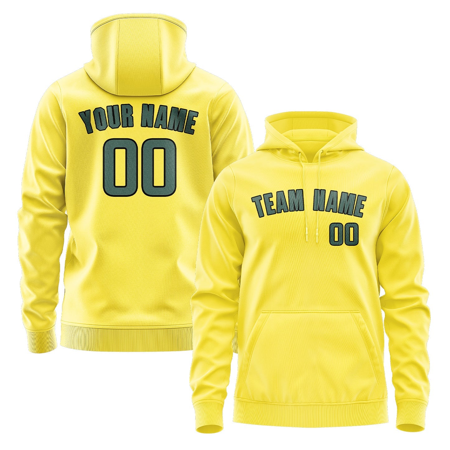 Custom Light Yellow Blue Green Hoodie