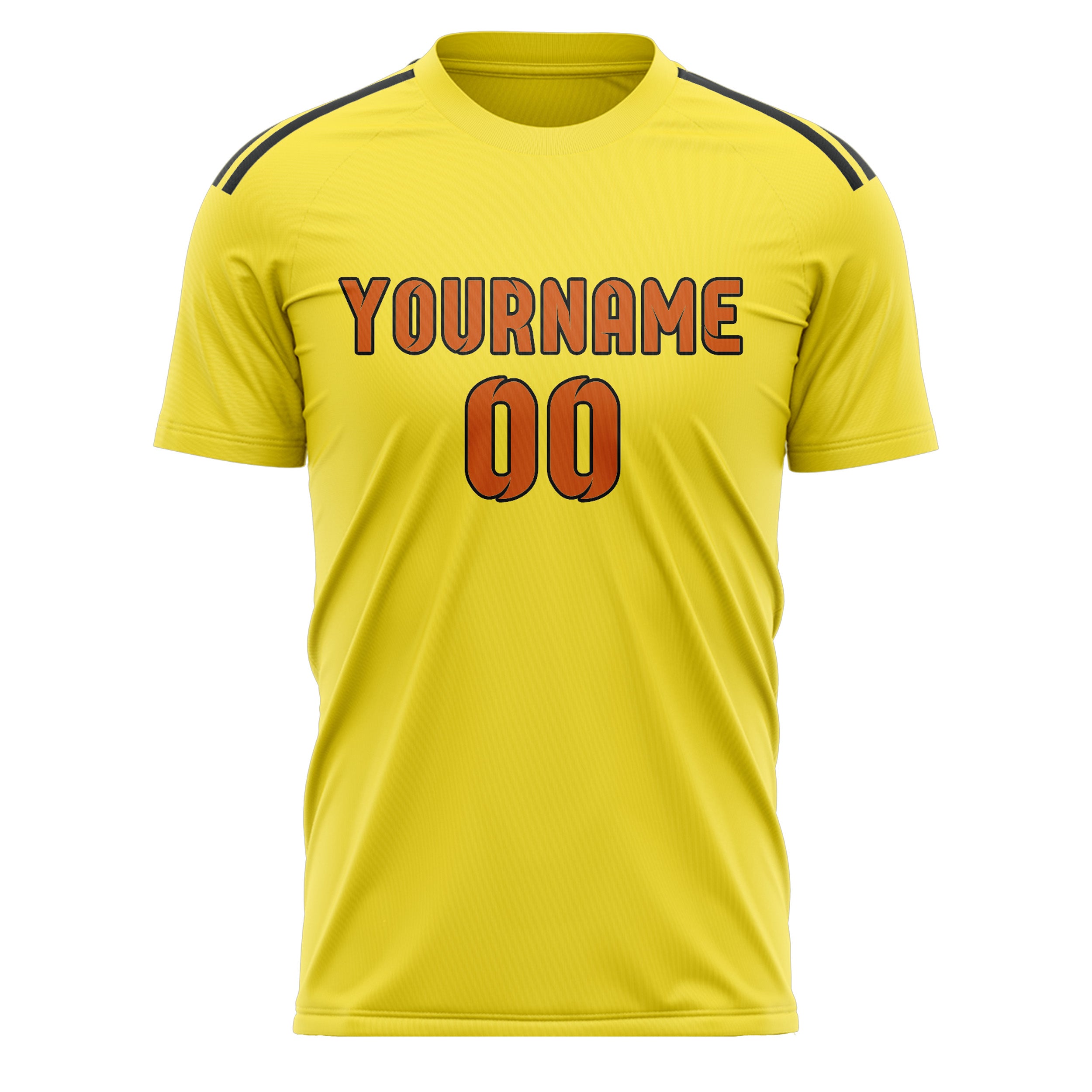 Custom Light Yellow Orange Soccer Jersey