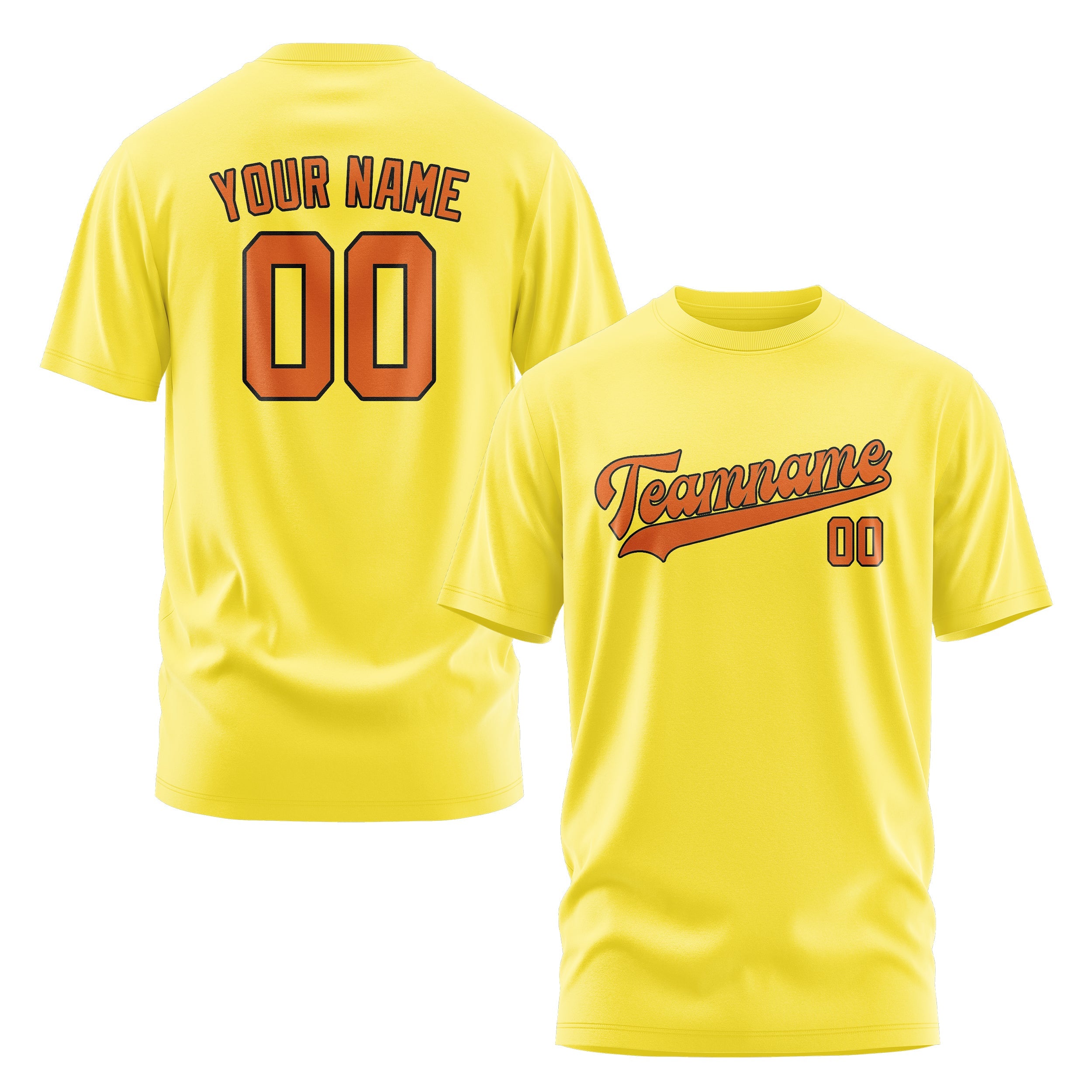 Custom Light Yellow Orange T-Shirt