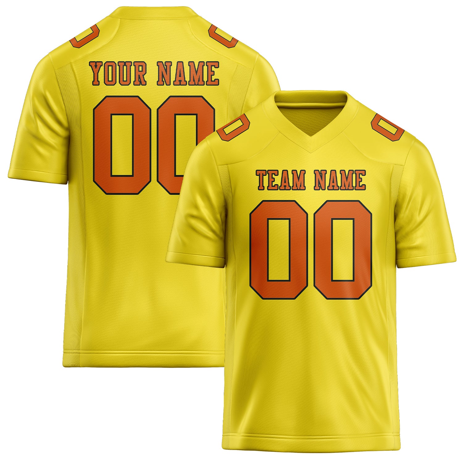 Custom Light Yellow Orange Football Jersey
