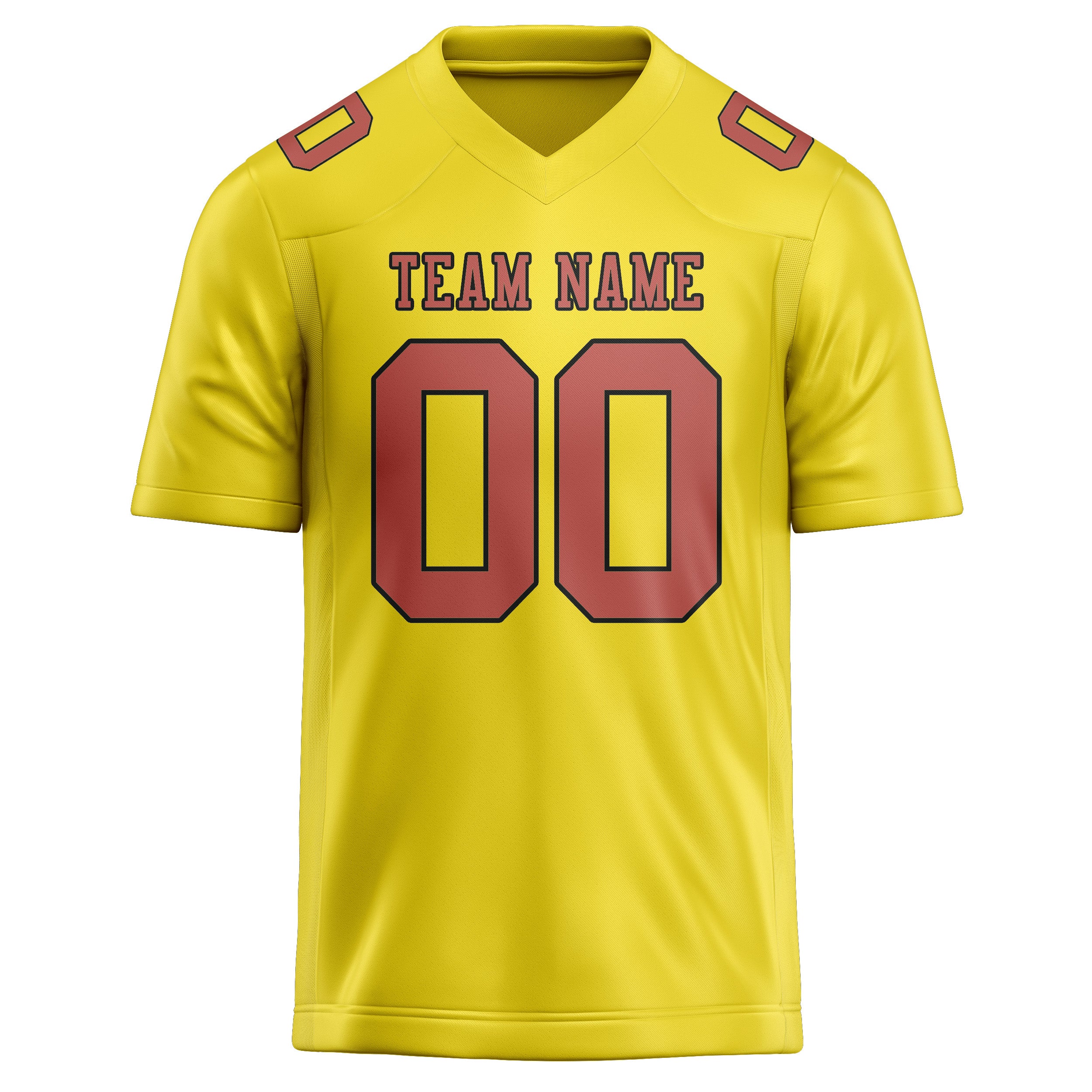 Custom Light Yellow Copper Rose Football Jersey