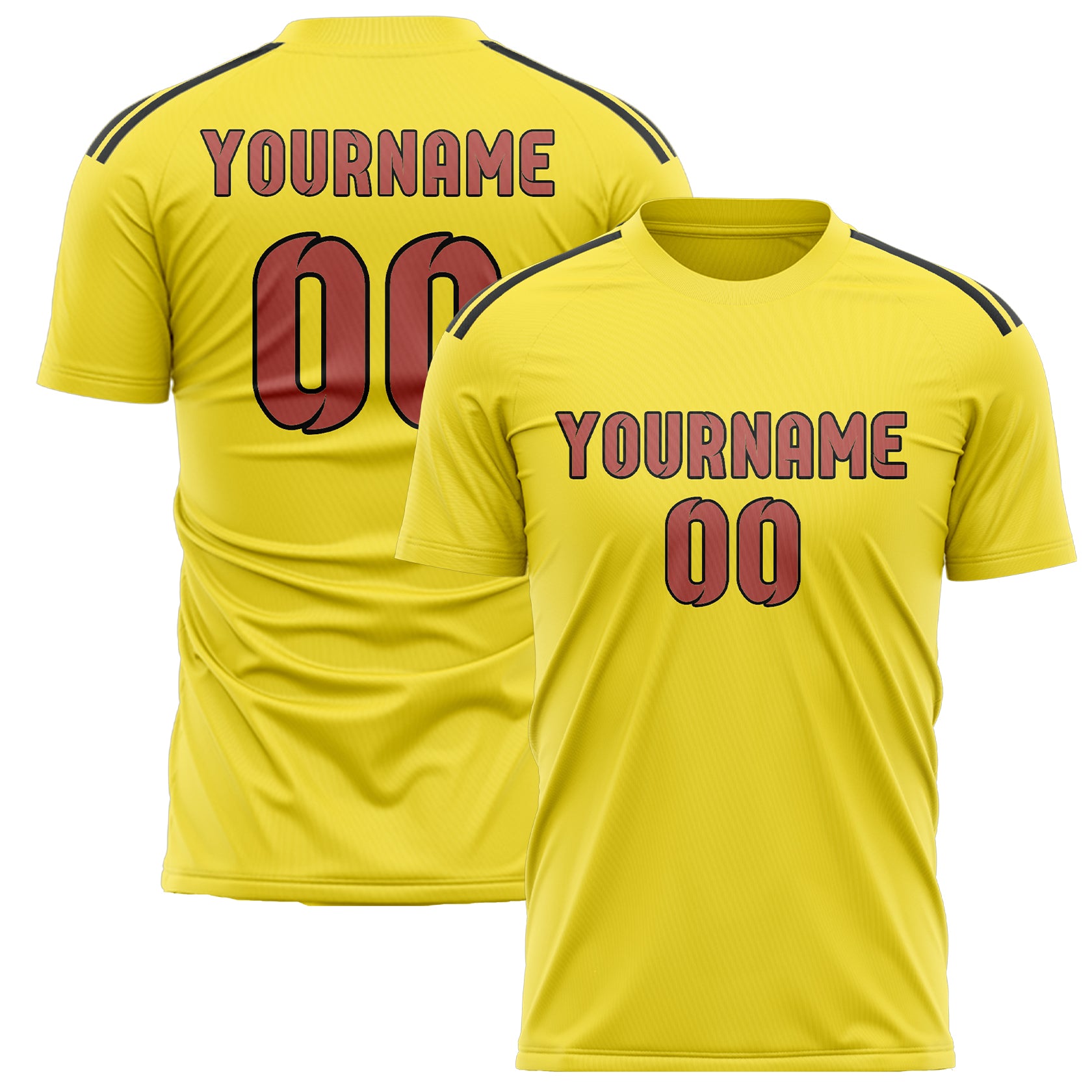 Custom Light Yellow Copper Rose Soccer Jersey
