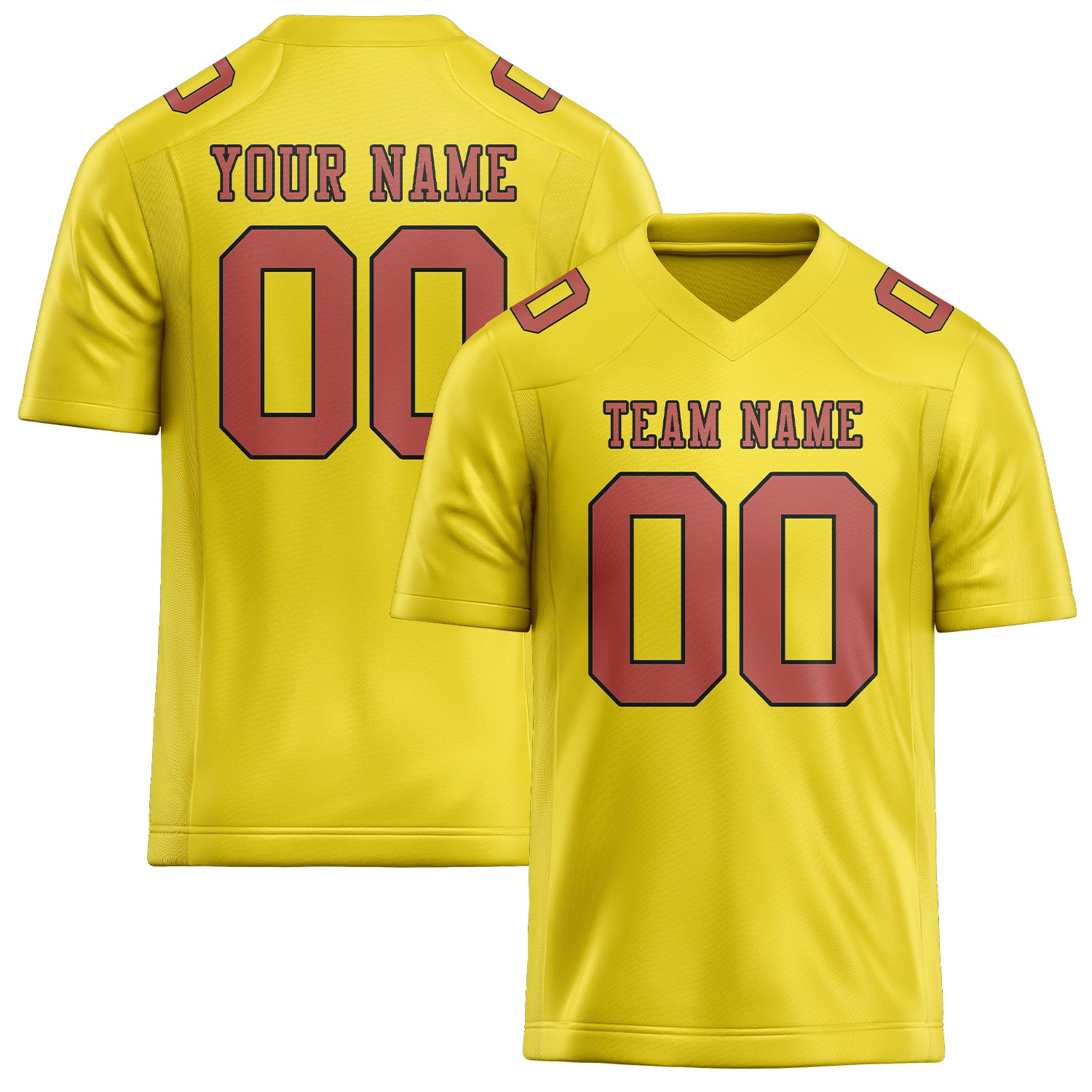 Custom Light Yellow Copper Rose Football Jersey