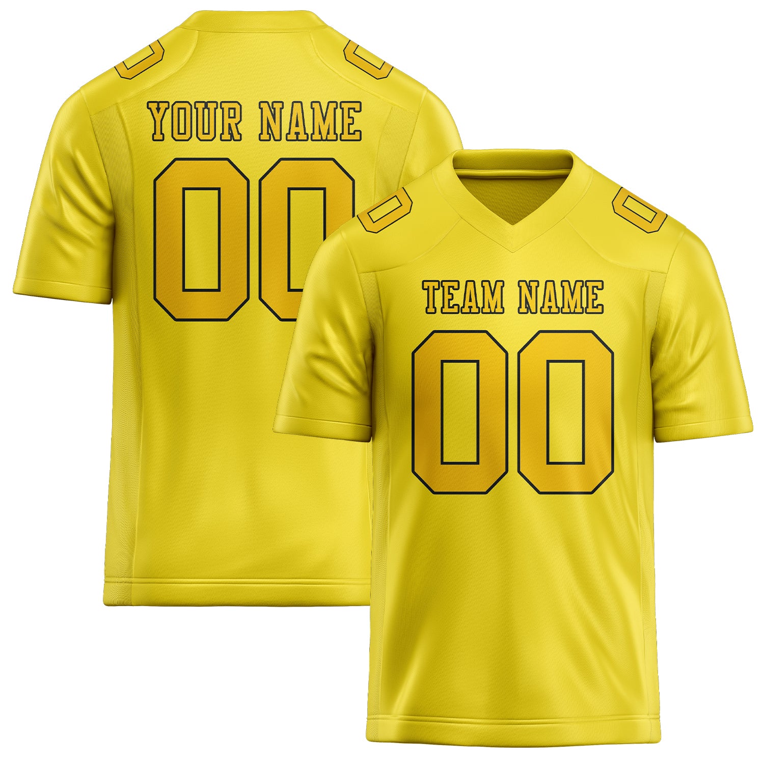 Custom Light Yellow Gold Football Jersey