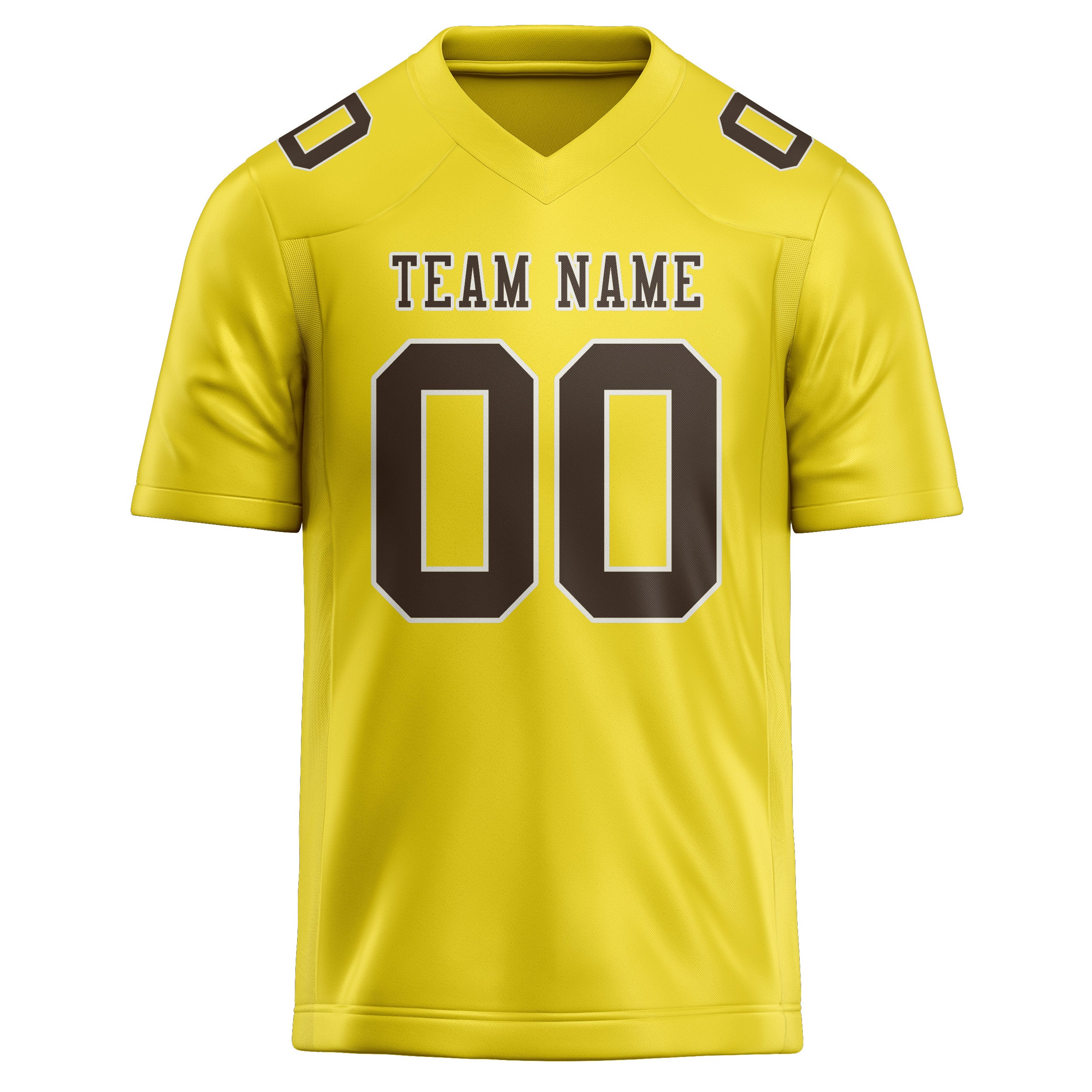 Custom Light Yellow Brown Football Jersey