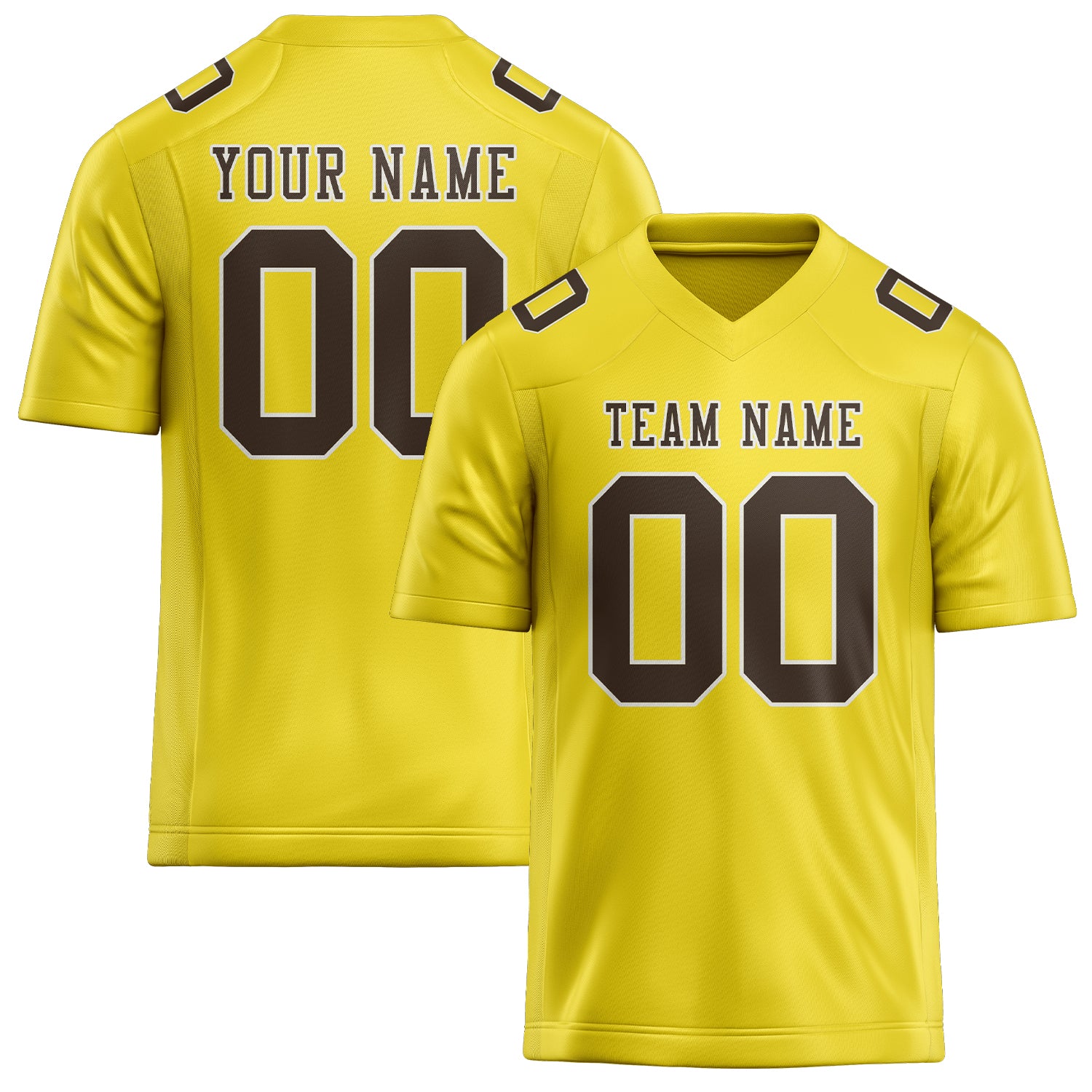 Custom Light Yellow Brown Football Jersey