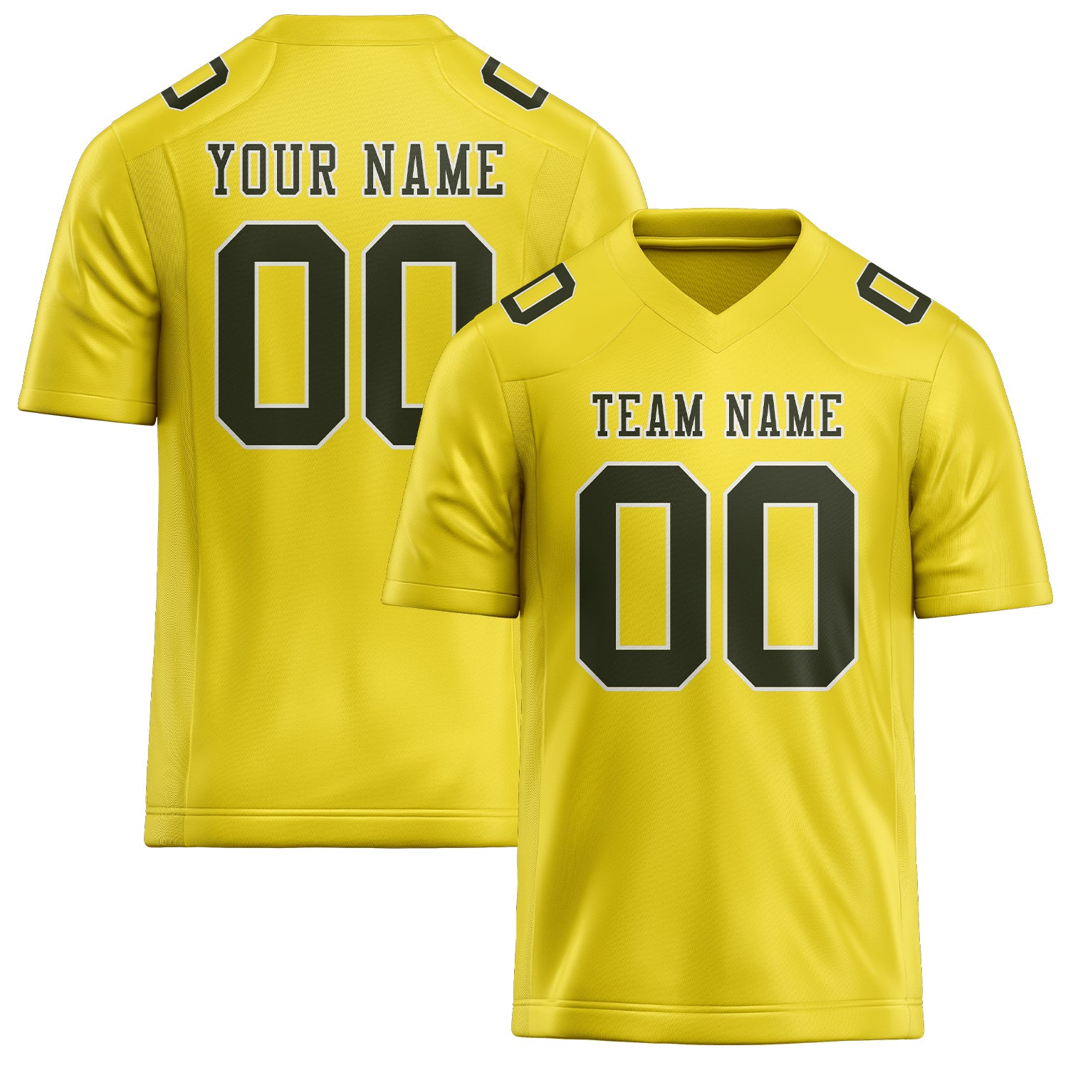 Custom Light Yellow Olive Football Jersey