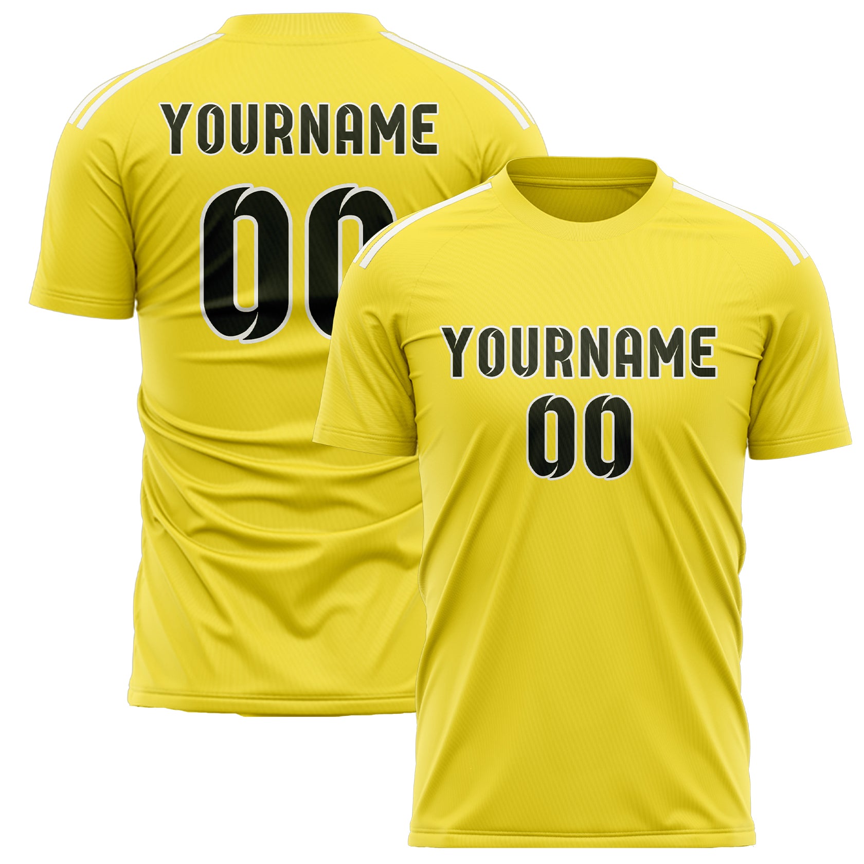 Custom Light Yellow Olive Soccer Jersey
