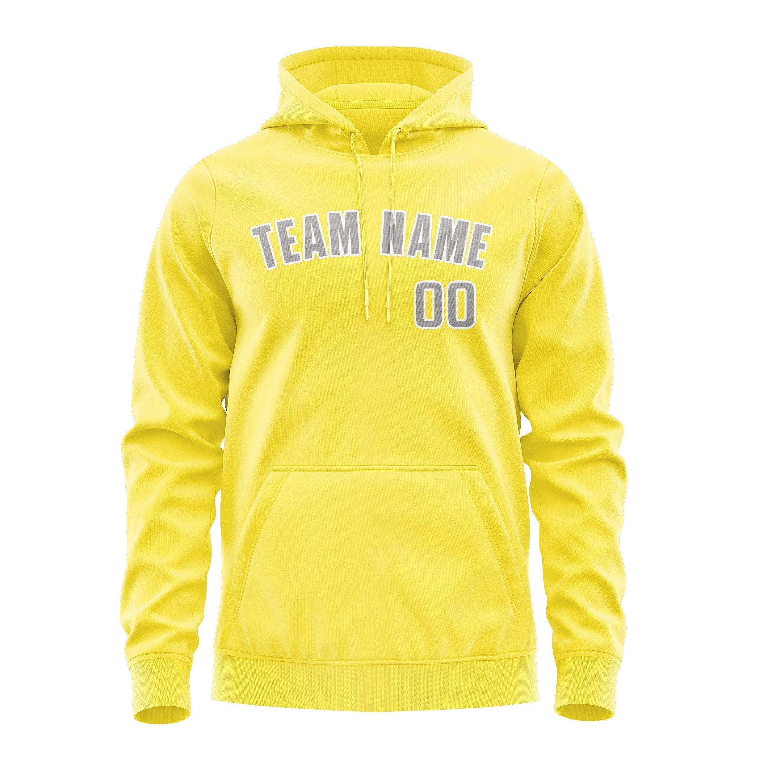 Custom Light Yellow Gray Hoodie