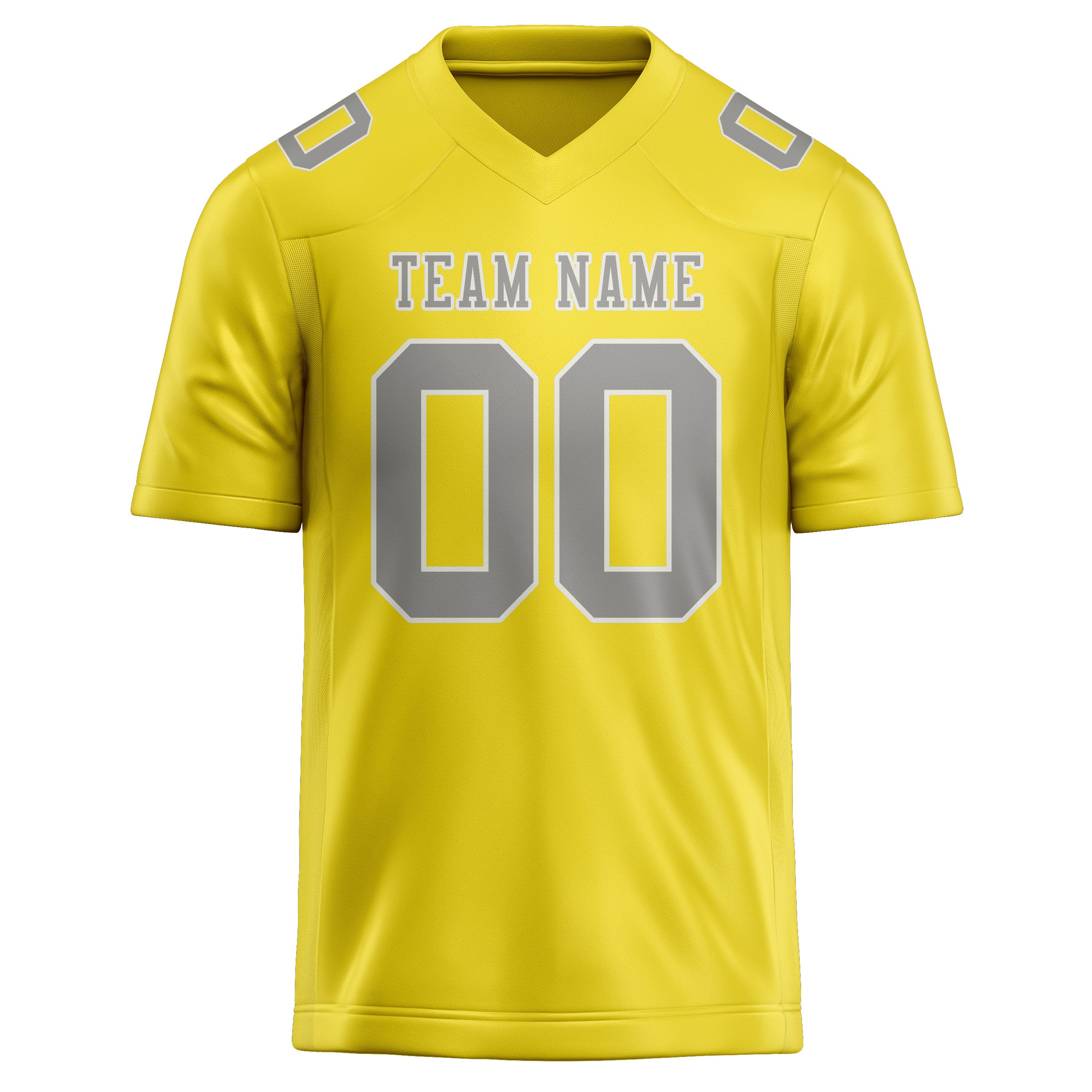 Custom Light Yellow Gray Football Jersey