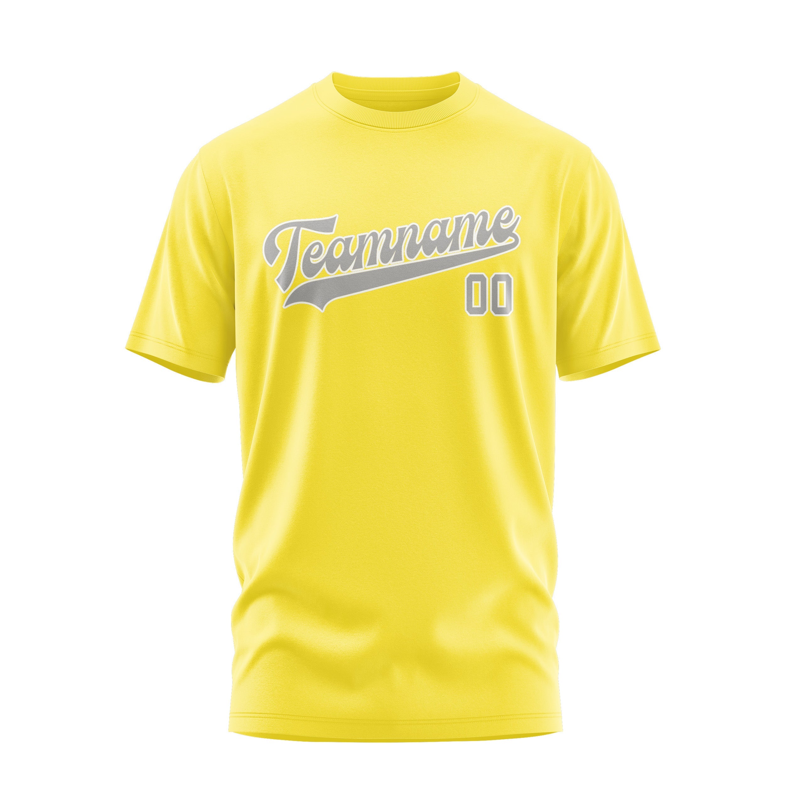 Custom Light Yellow Gray T-Shirt