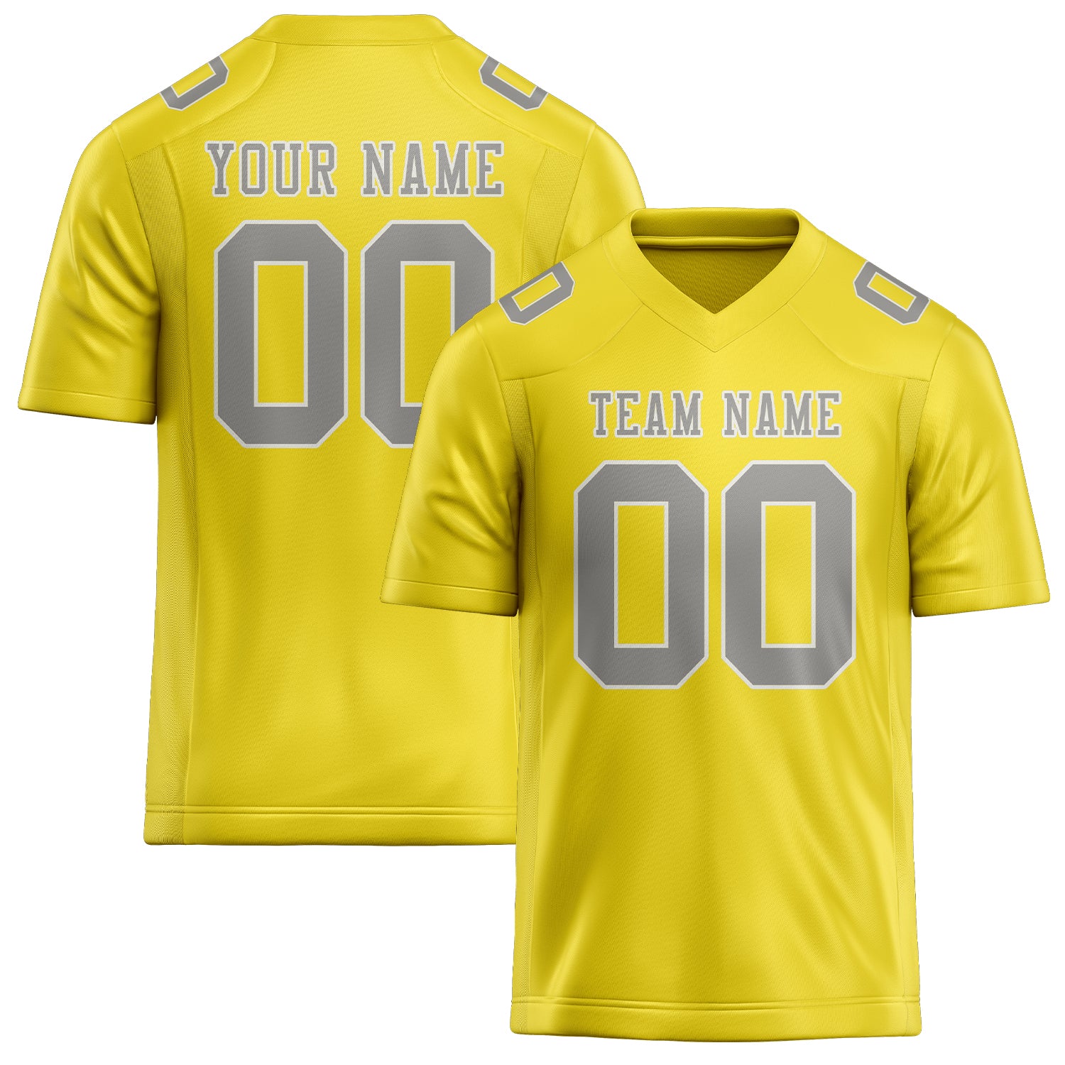 Custom Light Yellow Gray Football Jersey