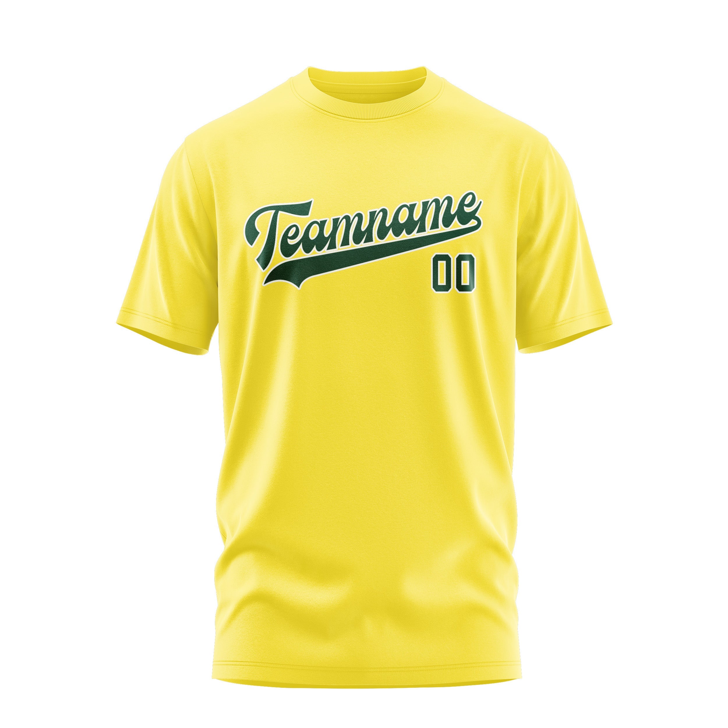 Custom Light Yellow Green T-Shirt