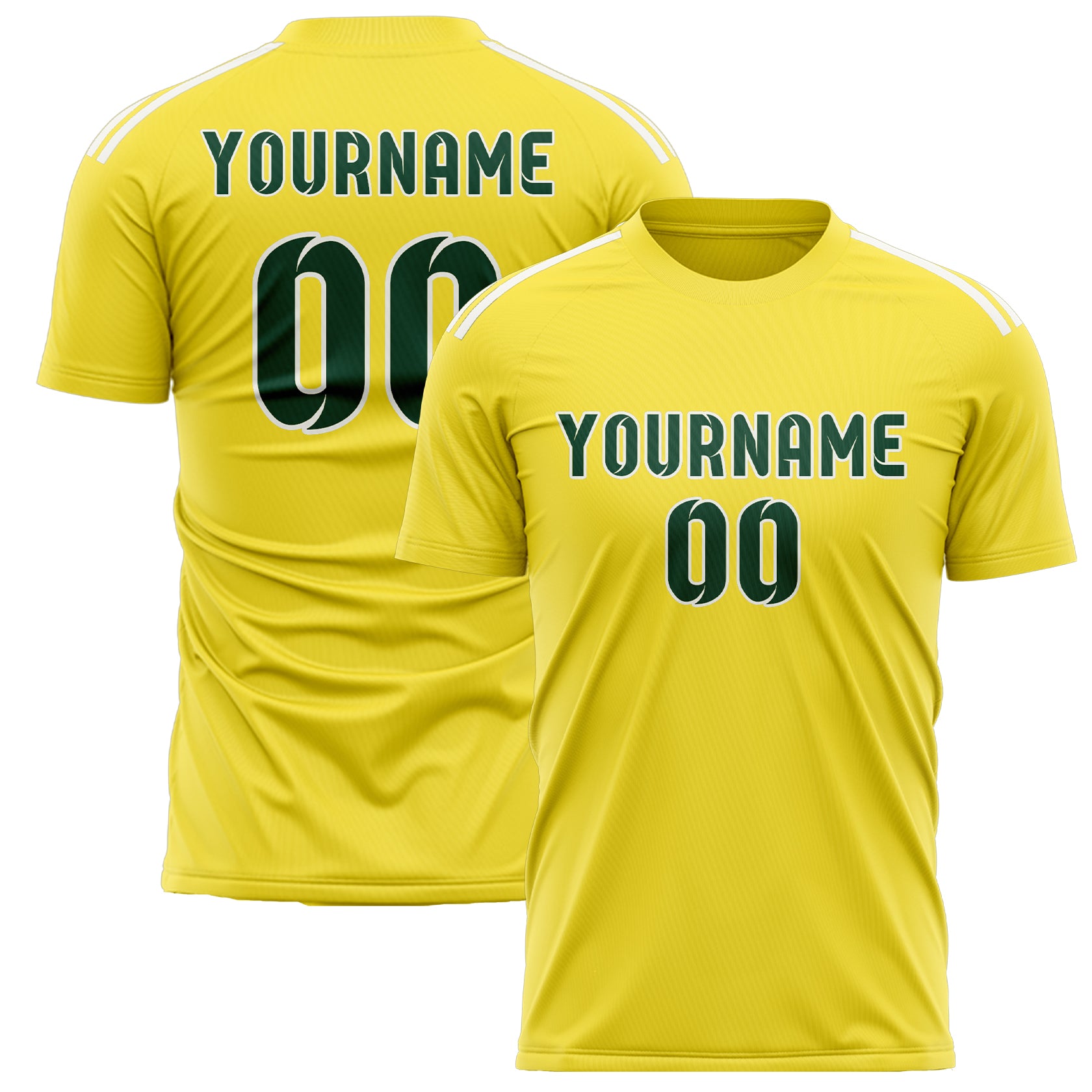 Custom Light Yellow Green Soccer Jersey