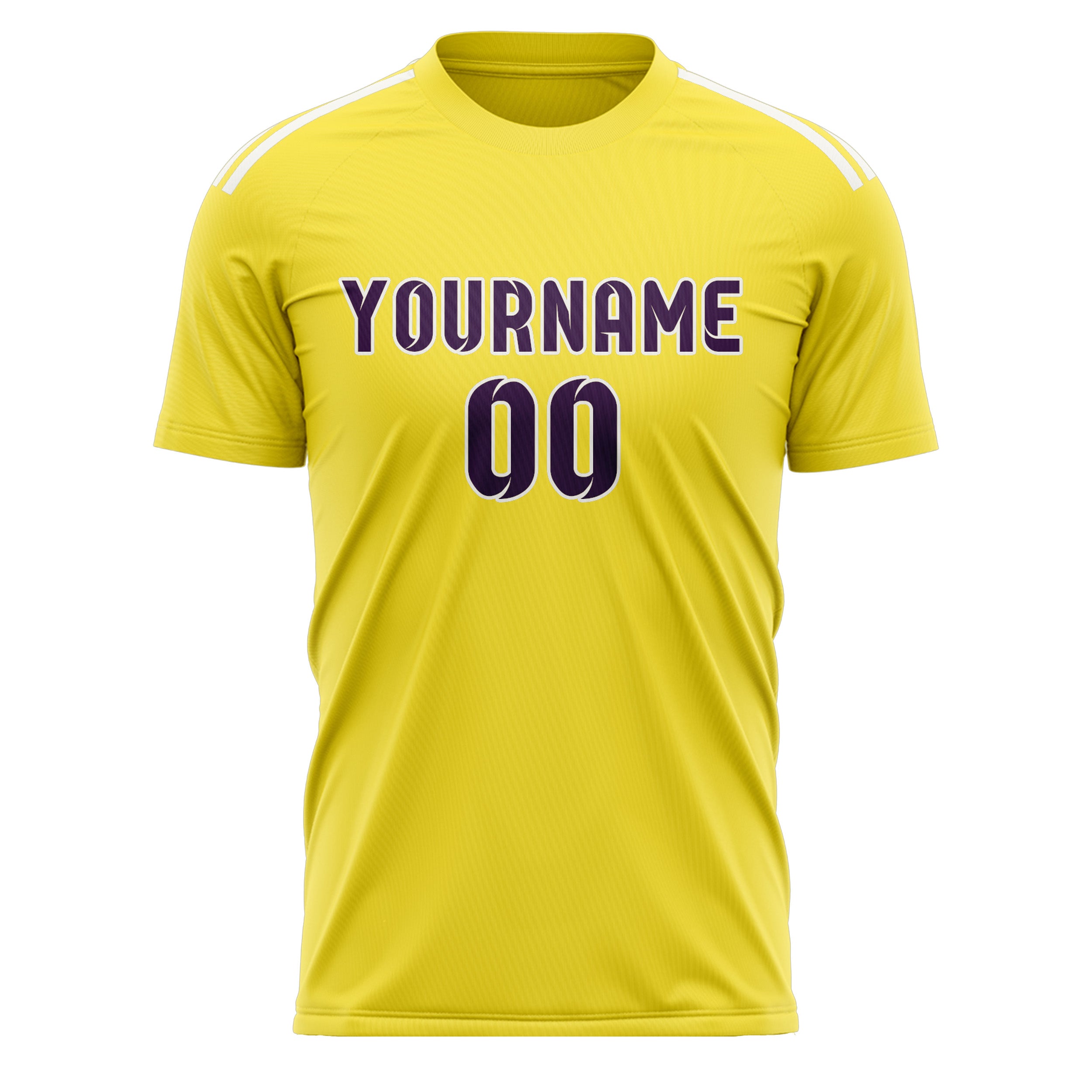 Custom Light Yellow Purple Soccer Jersey