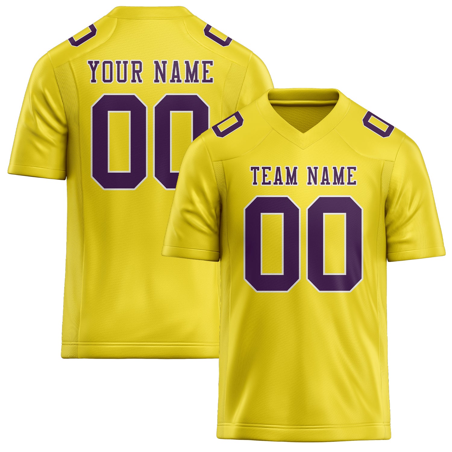 Custom Light Yellow Purple Football Jersey