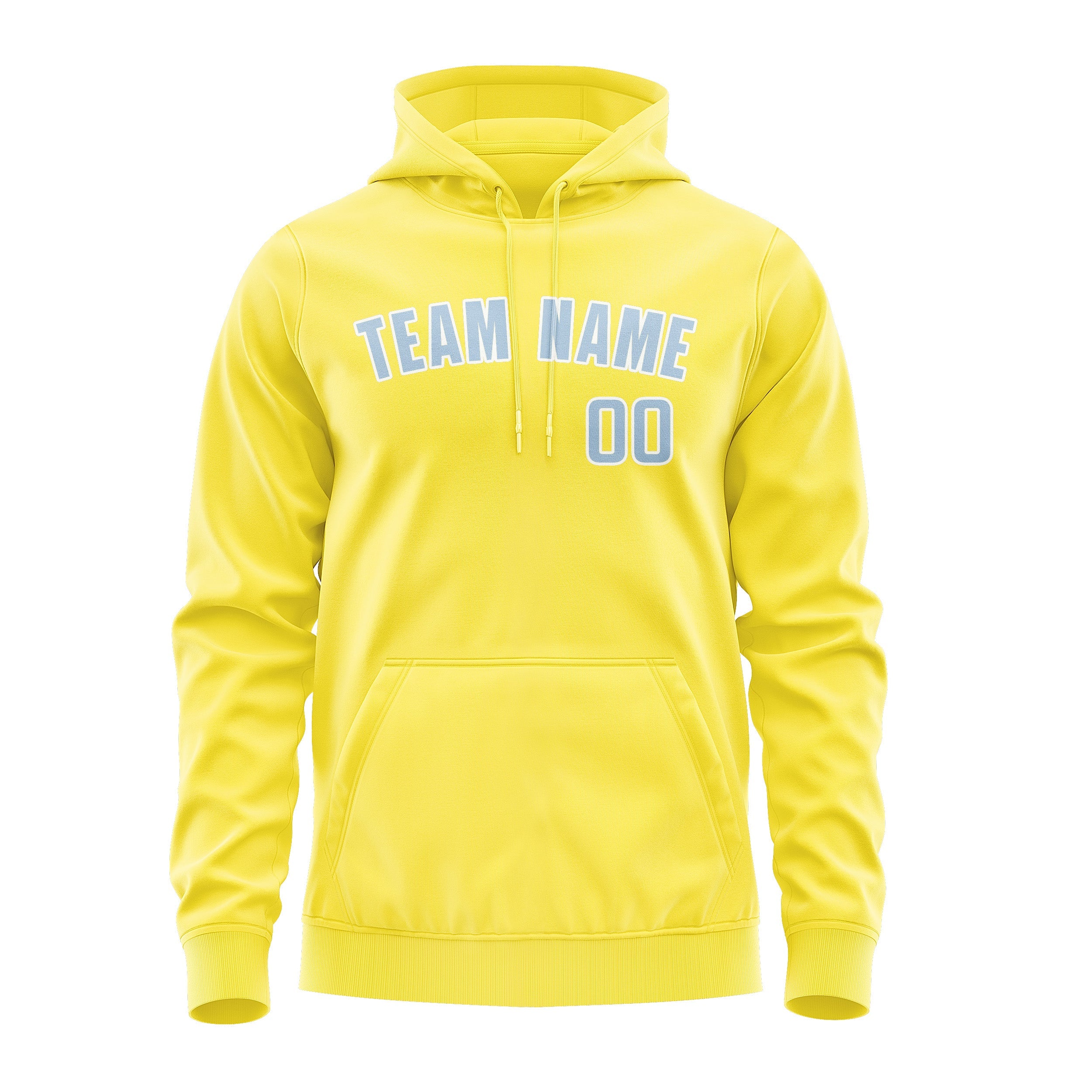 Custom Light Yellow Light Blue Hoodie