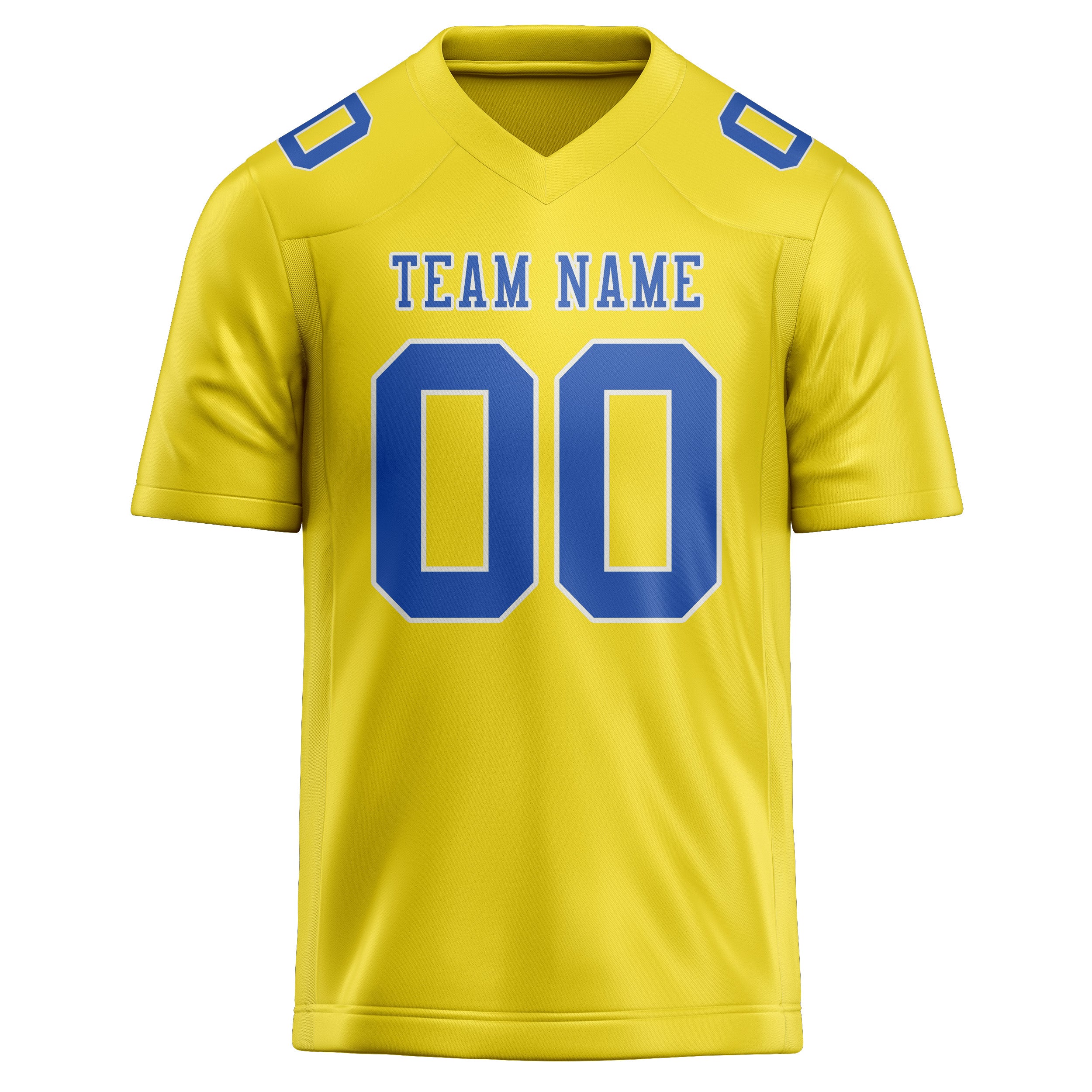 Custom Light Yellow Sky Blue Football Jersey