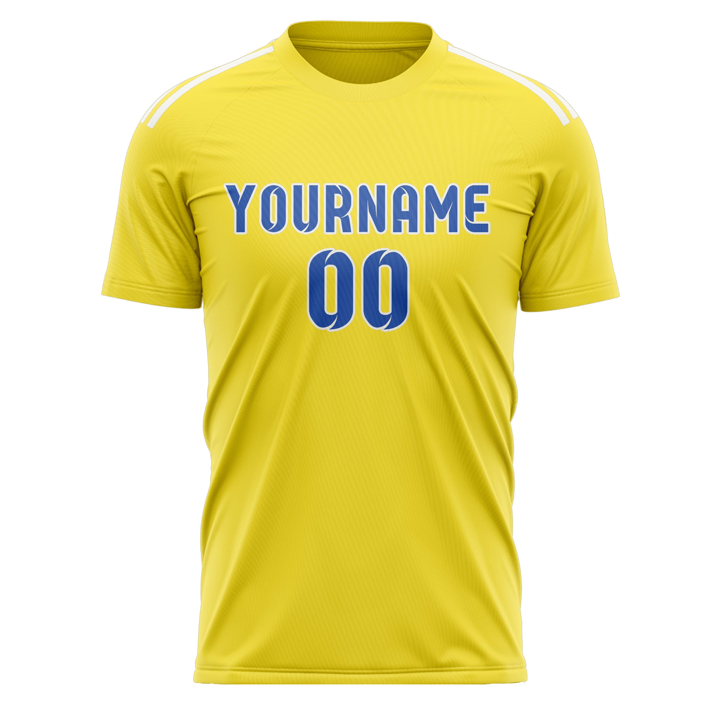 Custom Light Yellow Sky Blue Soccer Jersey