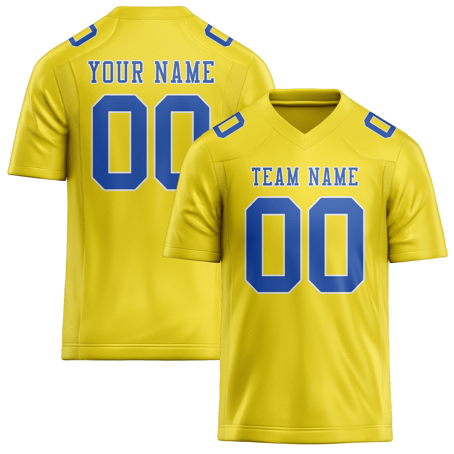 Custom Light Yellow Sky Blue Football Jersey