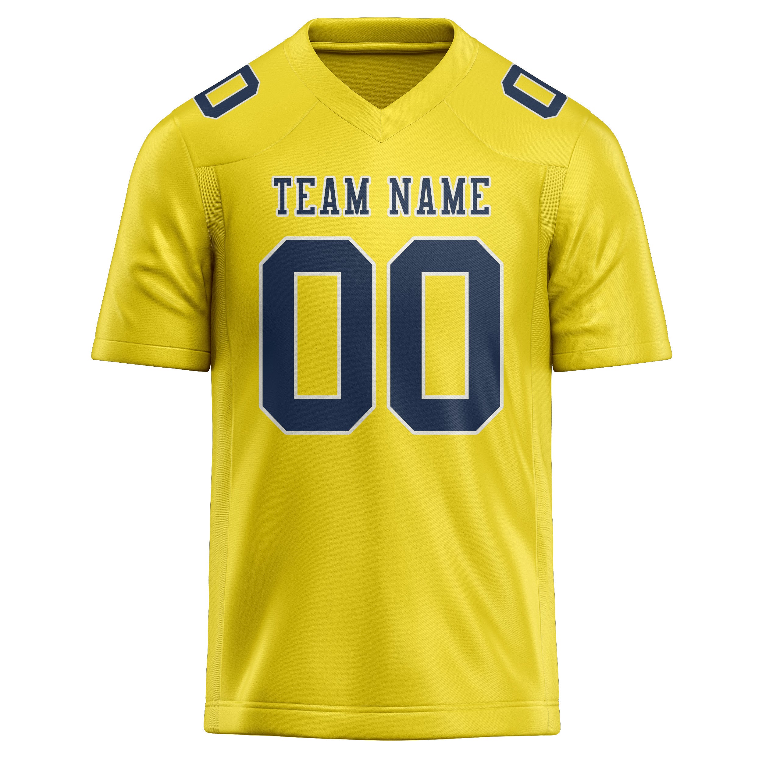 Custom Light Yellow Blue Football Jersey