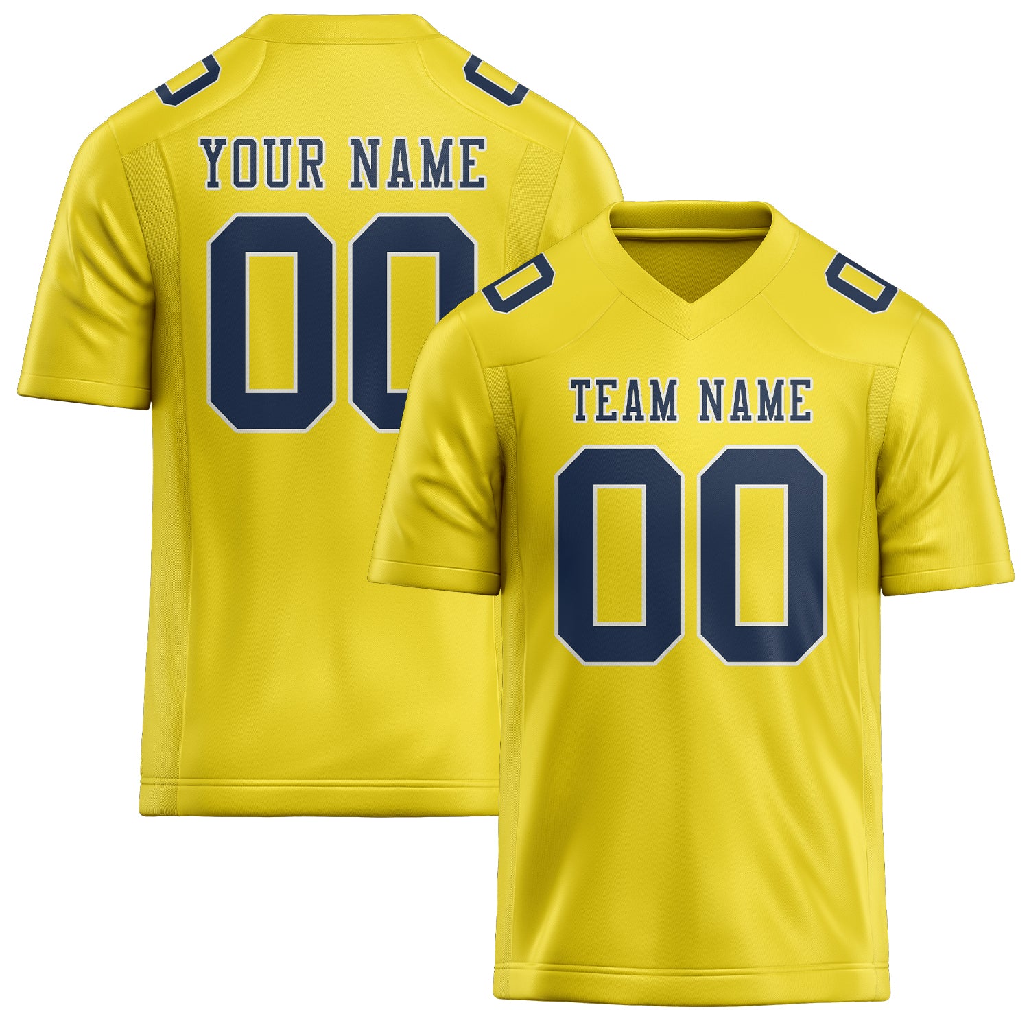 Custom Light Yellow Blue Football Jersey