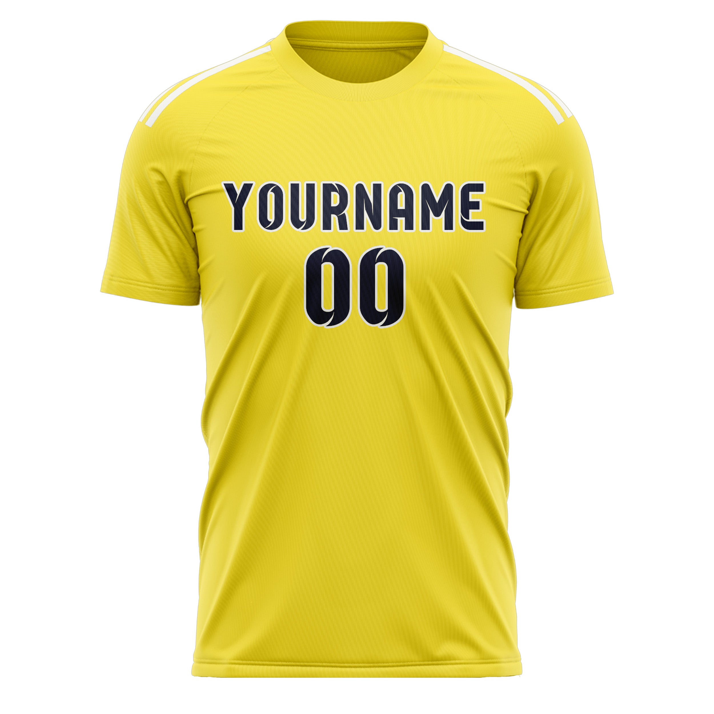 Custom Light Yellow Navy Soccer Jersey
