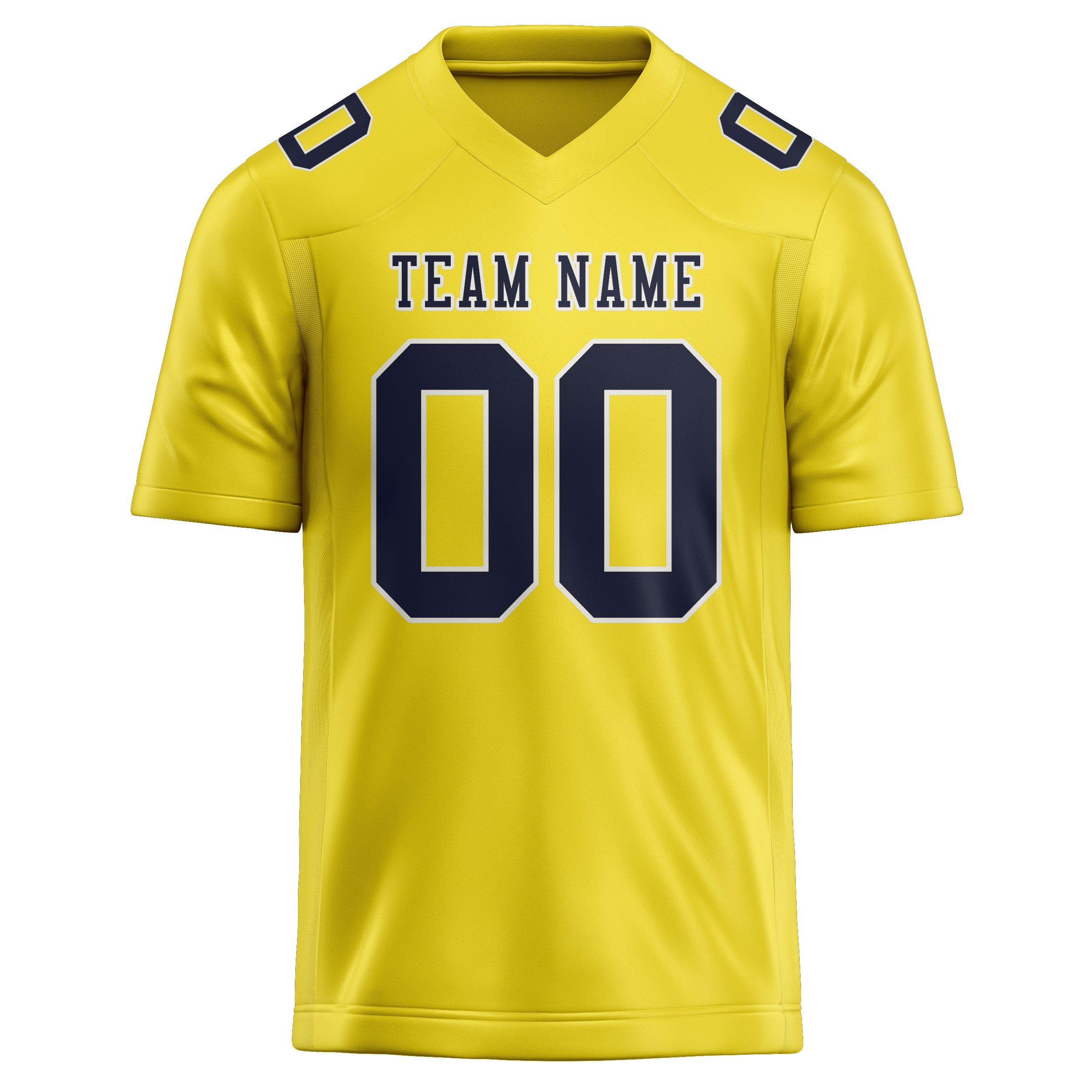 Custom Light Yellow Navy Football Jersey