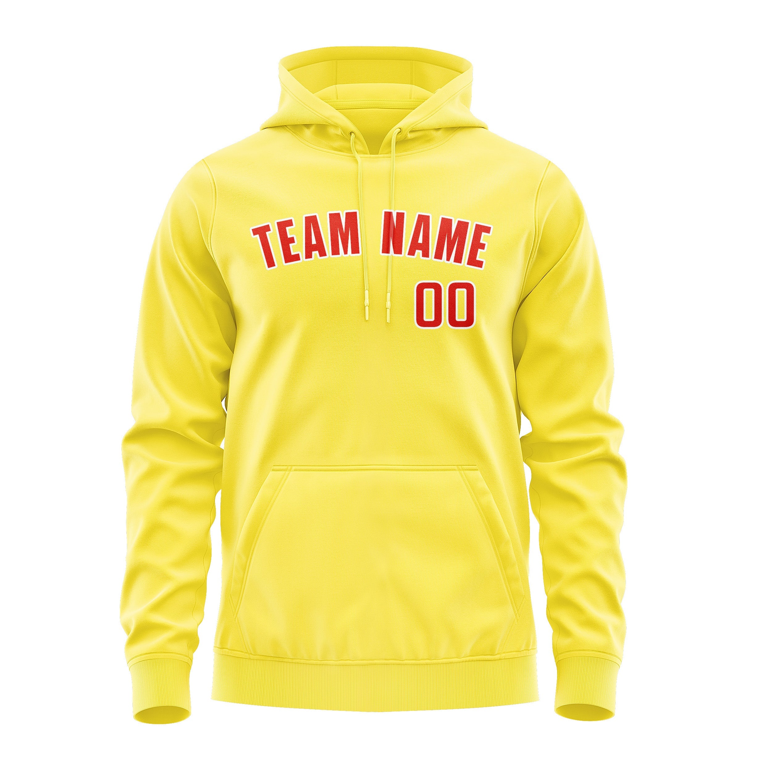Custom Light Yellow Orange Red Hoodie