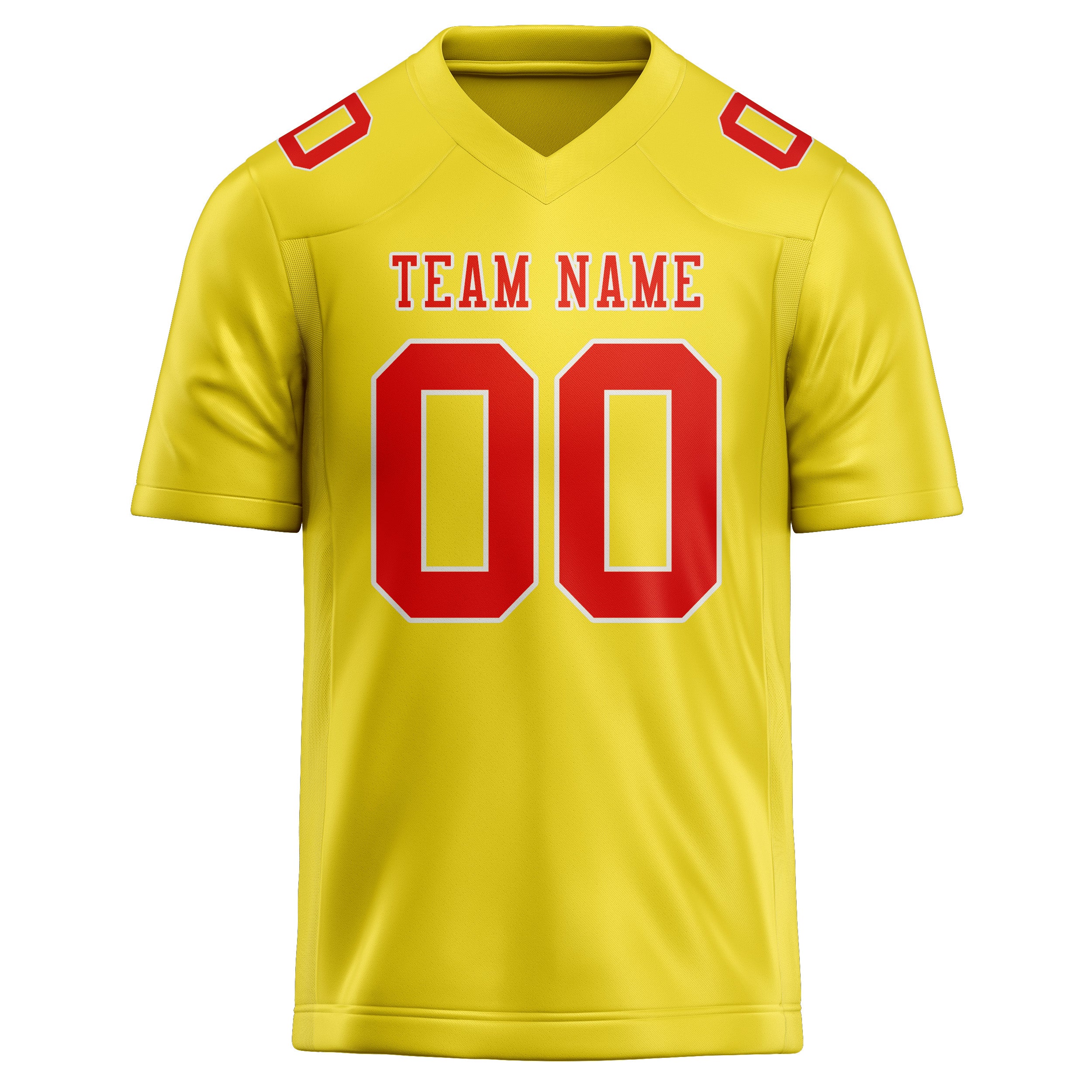 Custom Light Yellow Orange Red Football Jersey