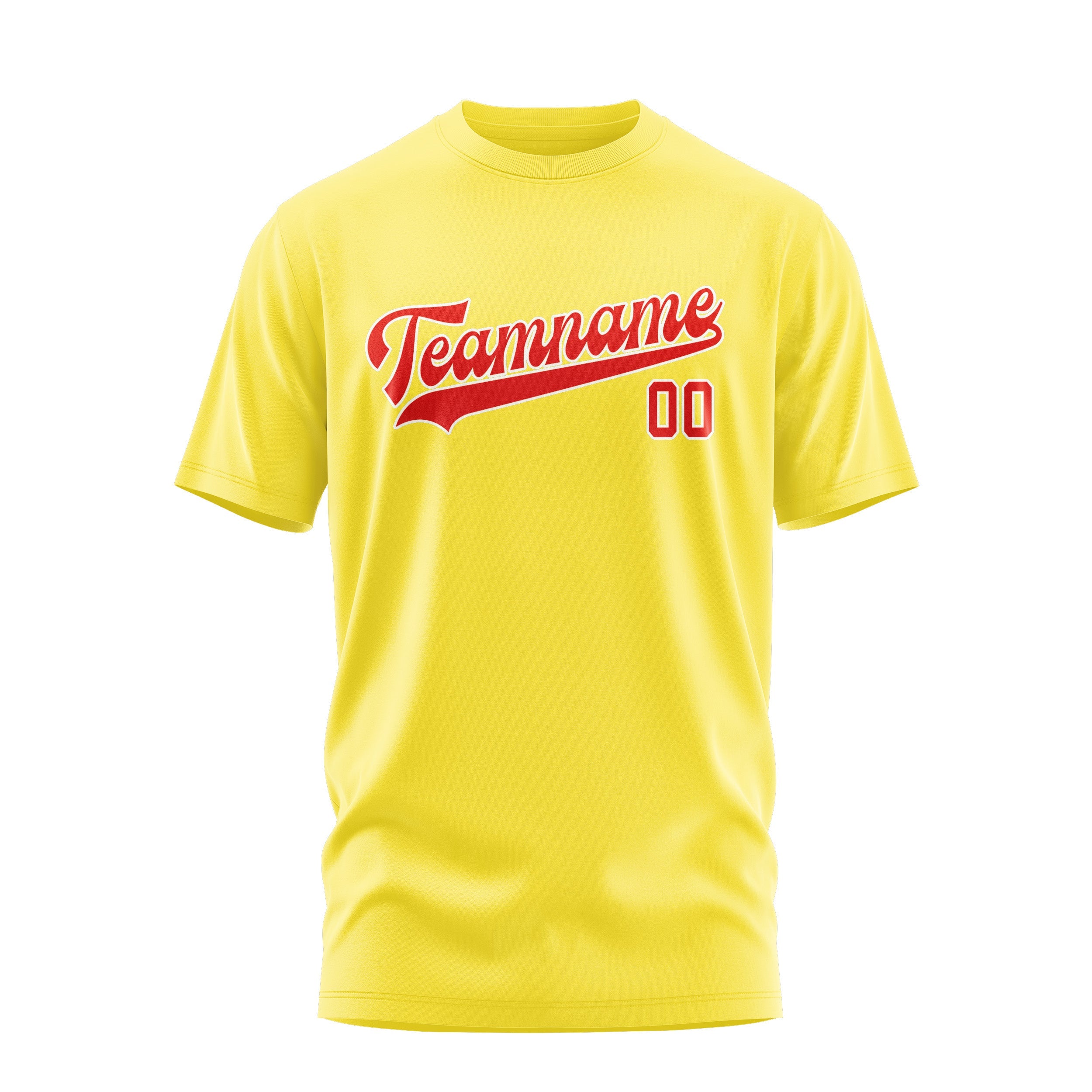Custom Light Yellow Orange Red T-Shirt
