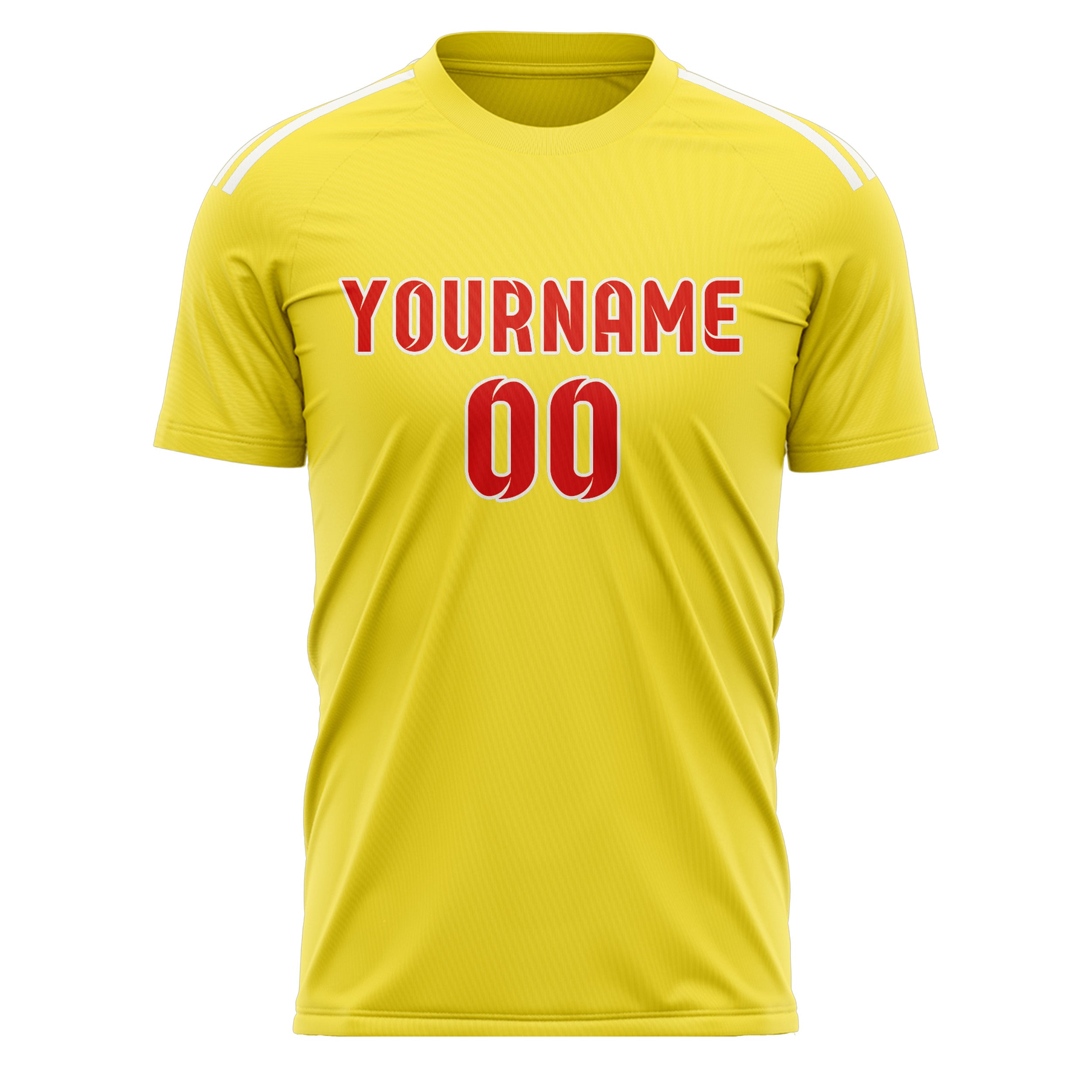 Custom Light Yellow Orange Red Soccer Jersey