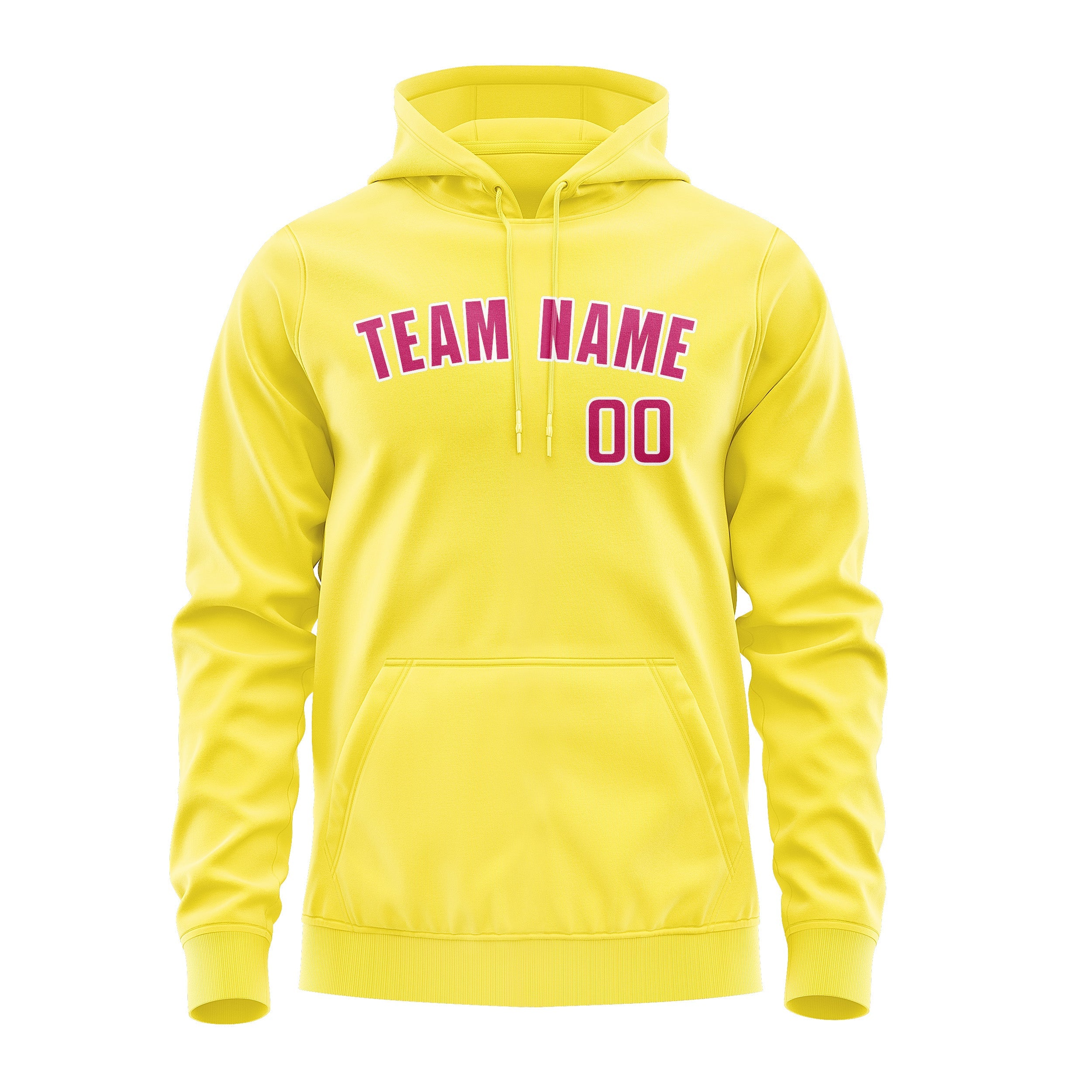 Custom Light Yellow Pink Hoodie