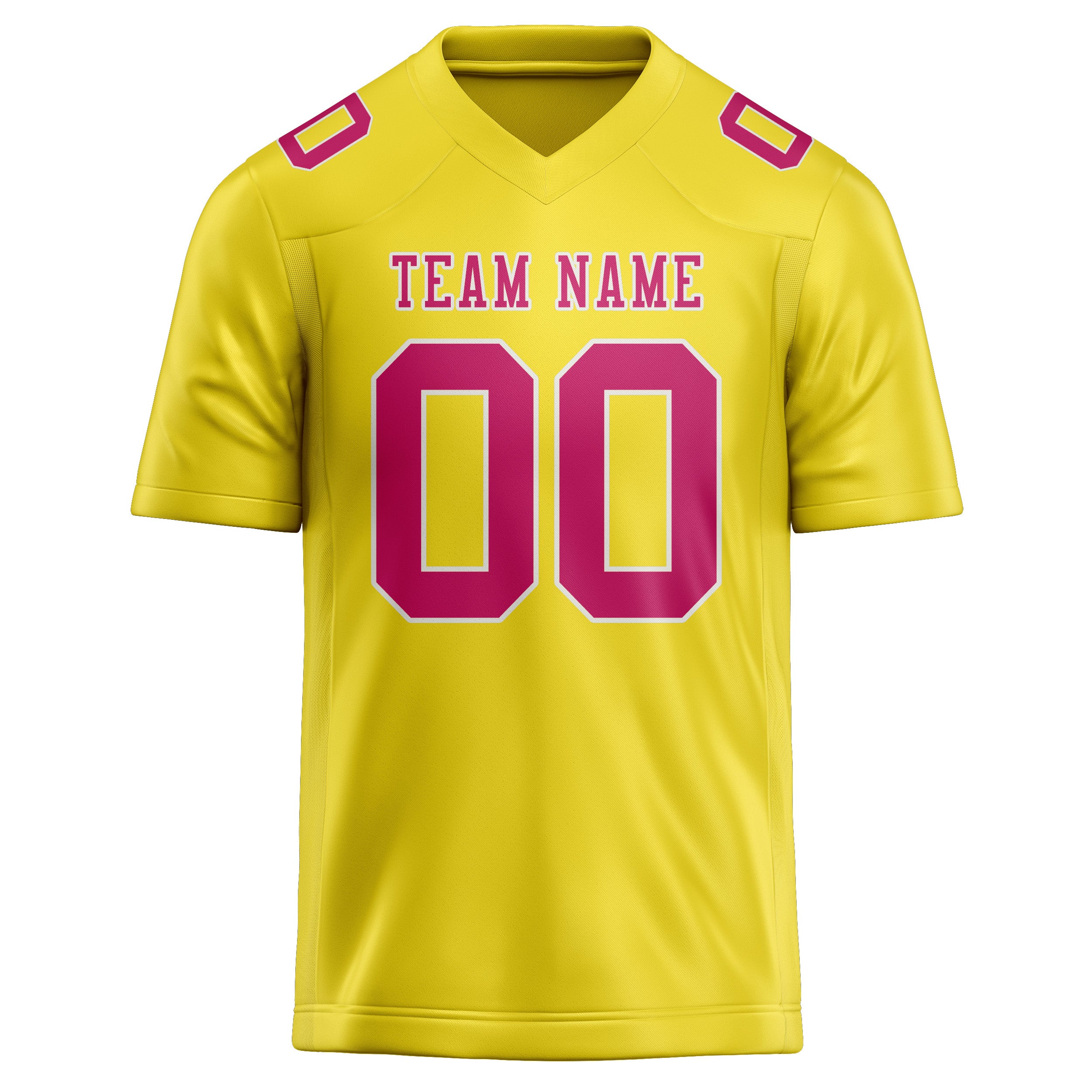 Custom Light Yellow Pink Football Jersey