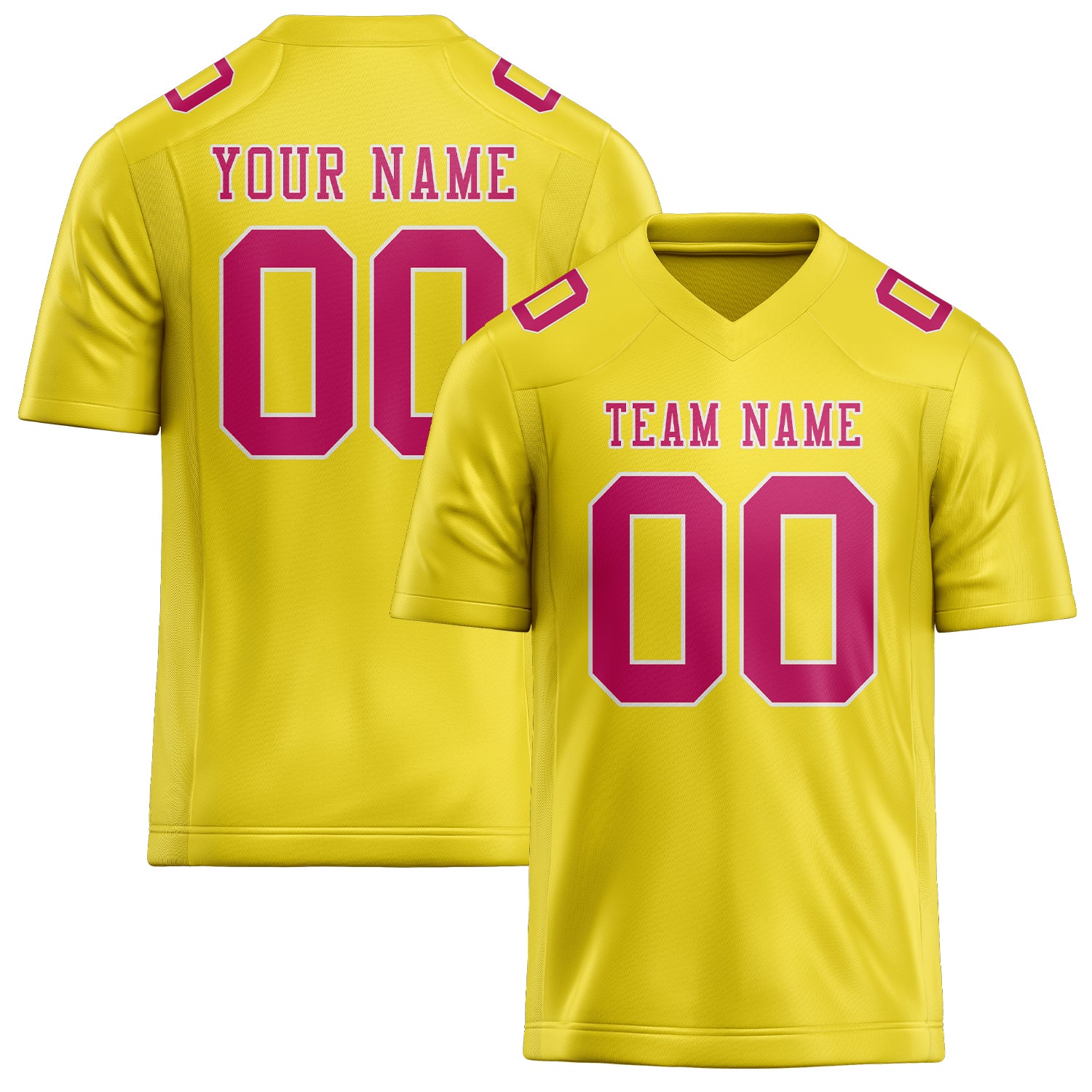 Custom Light Yellow Pink Football Jersey