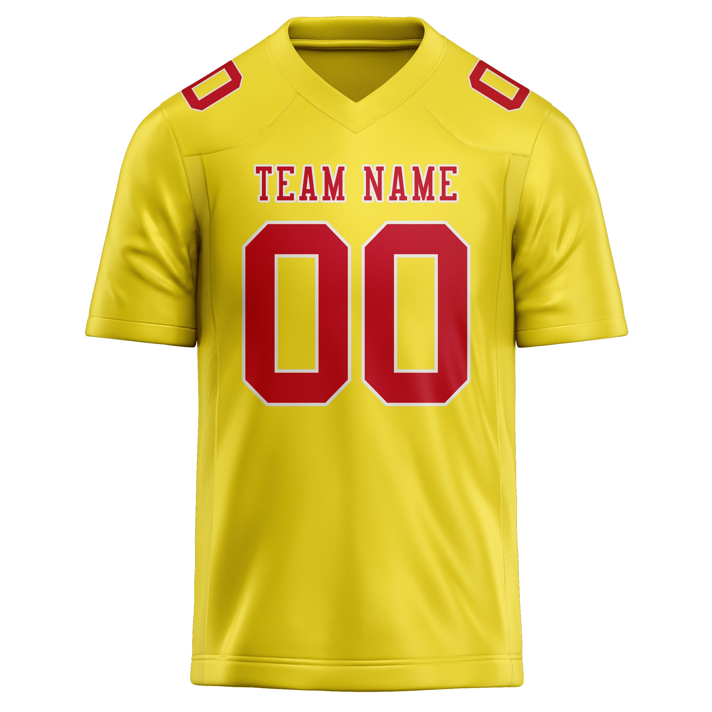 Custom Light Yellow Red Football Jersey