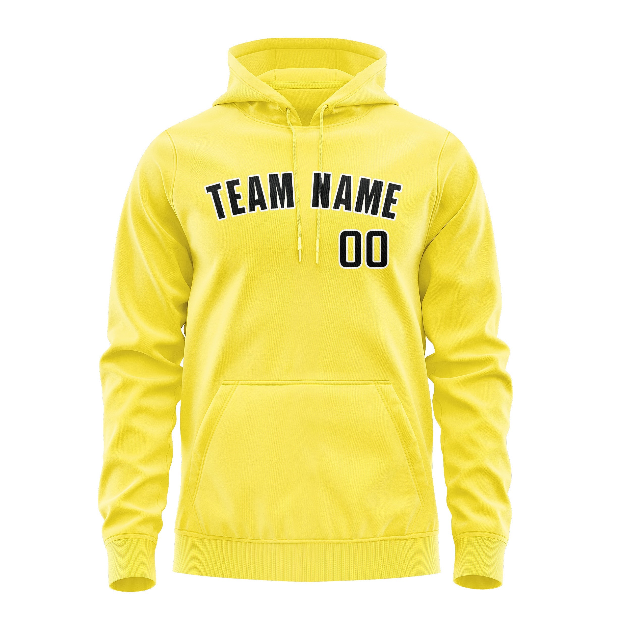 Custom Light Yellow Black Hoodie