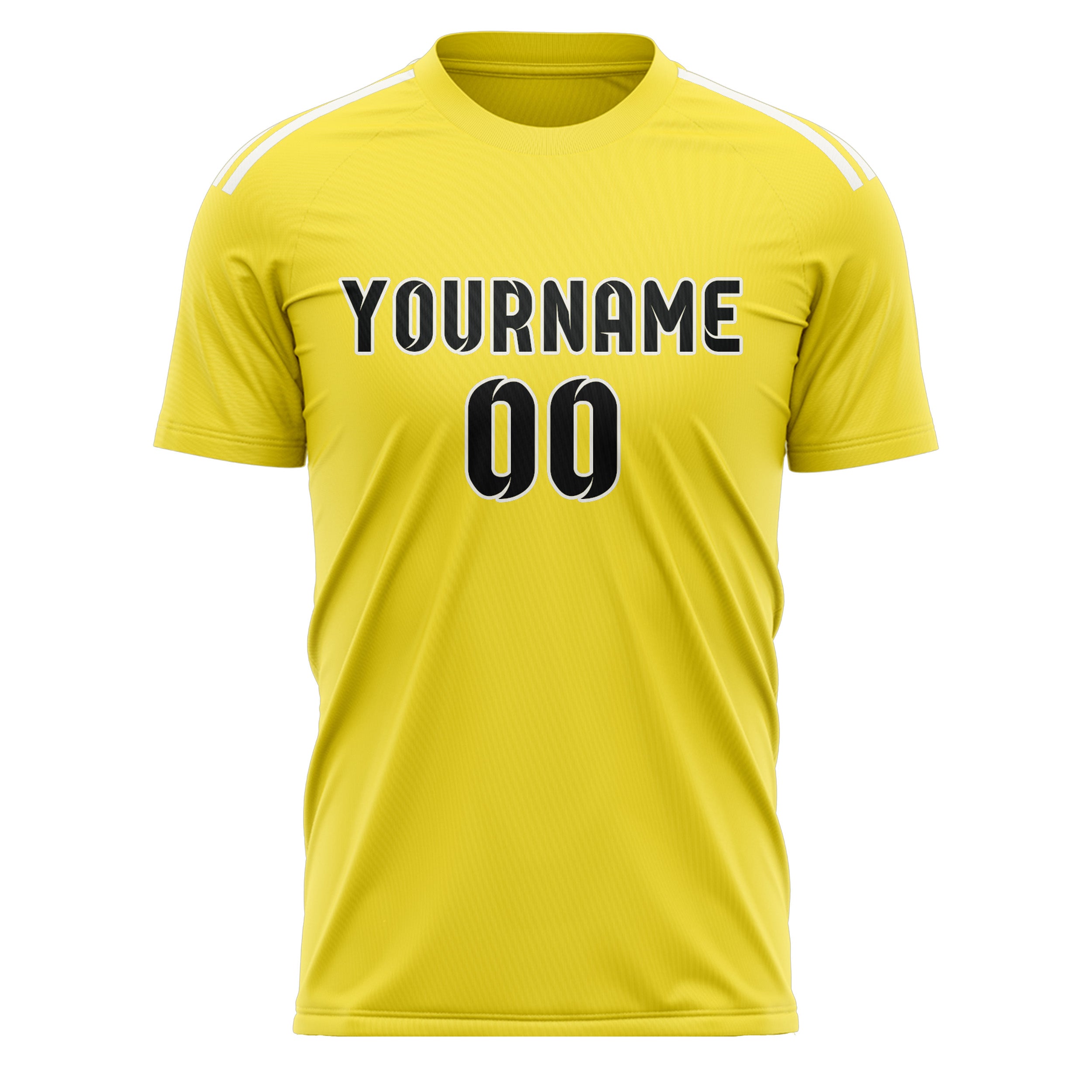 Custom Light Yellow Black Soccer Jersey
