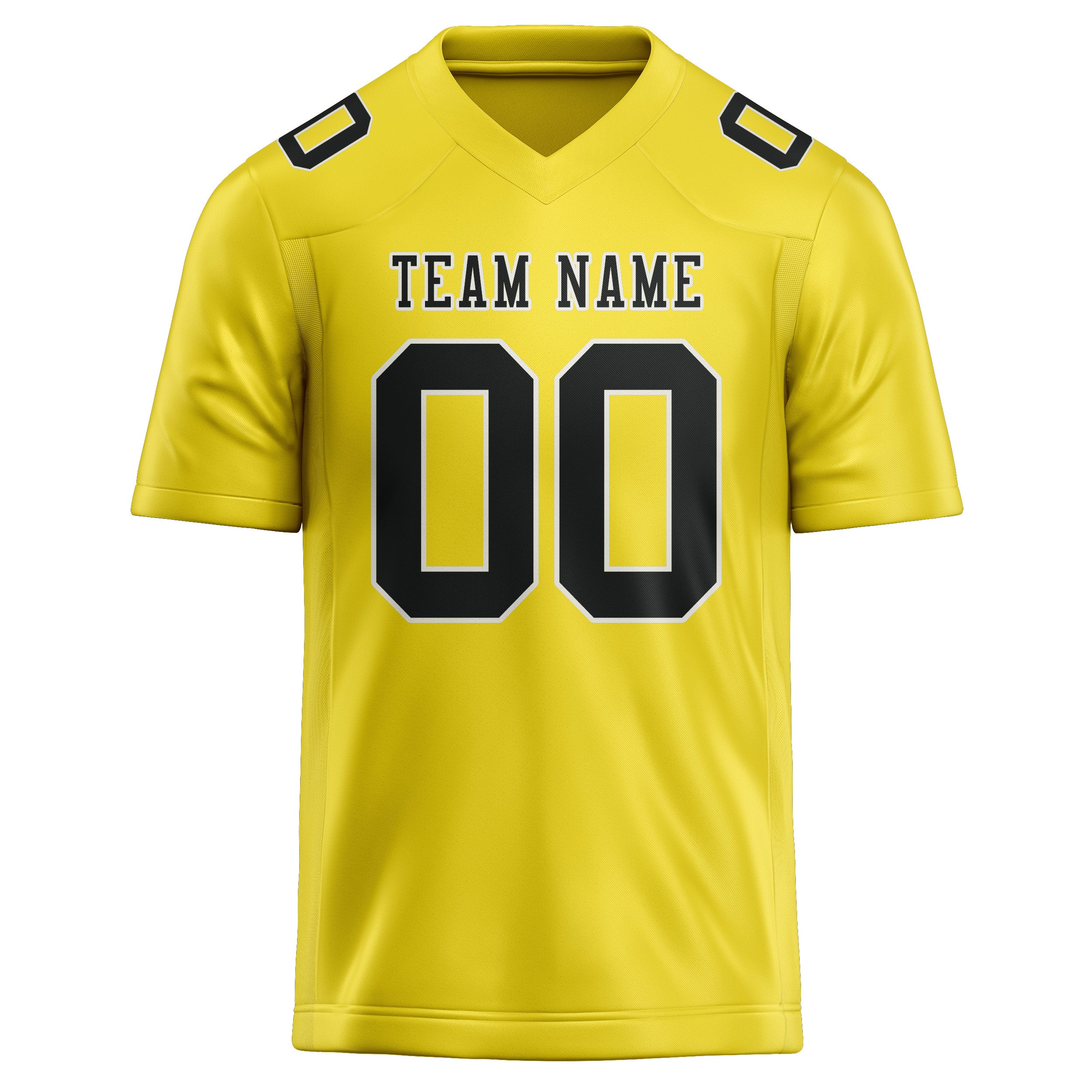 Custom Light Yellow Black Football Jersey