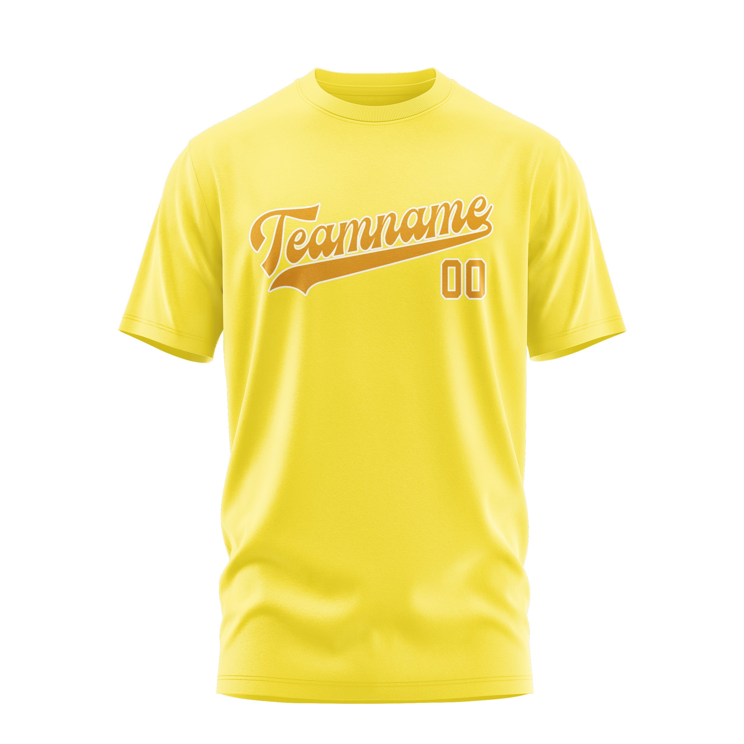 Custom Light Yellow Yellow T-Shirt