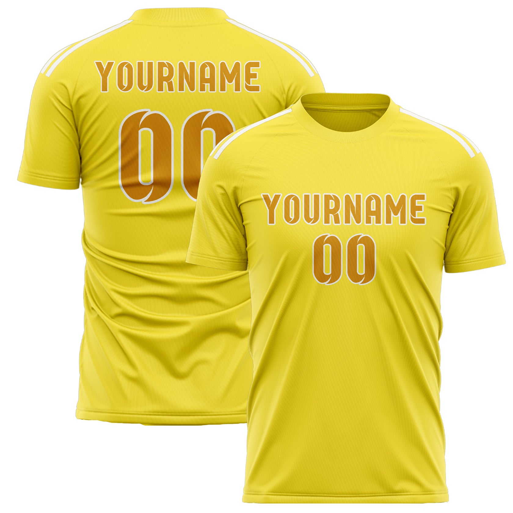 Custom Light Yellow Yellow Soccer Jersey