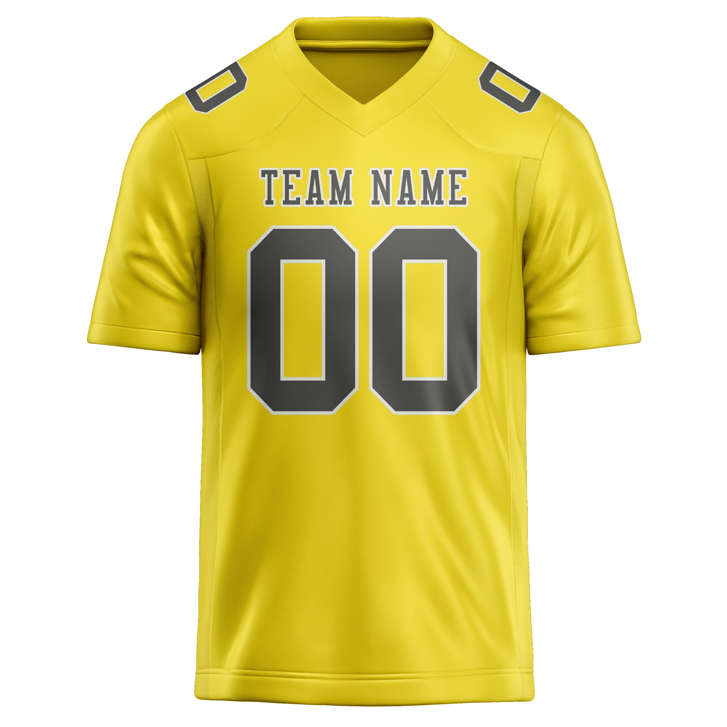 Custom Light Yellow Dark Grey Football Jersey
