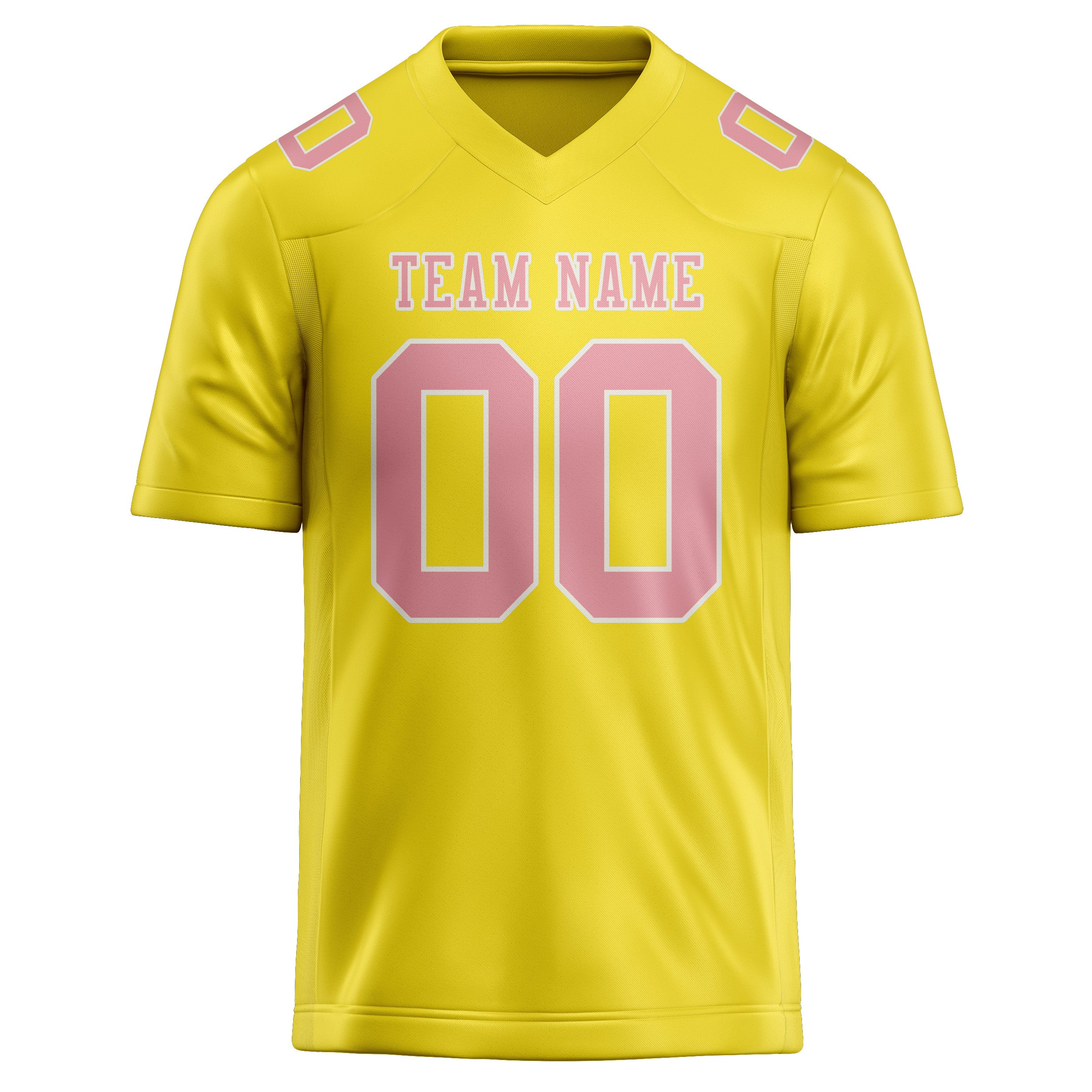 Custom Light Yellow Light Pink Football Jersey