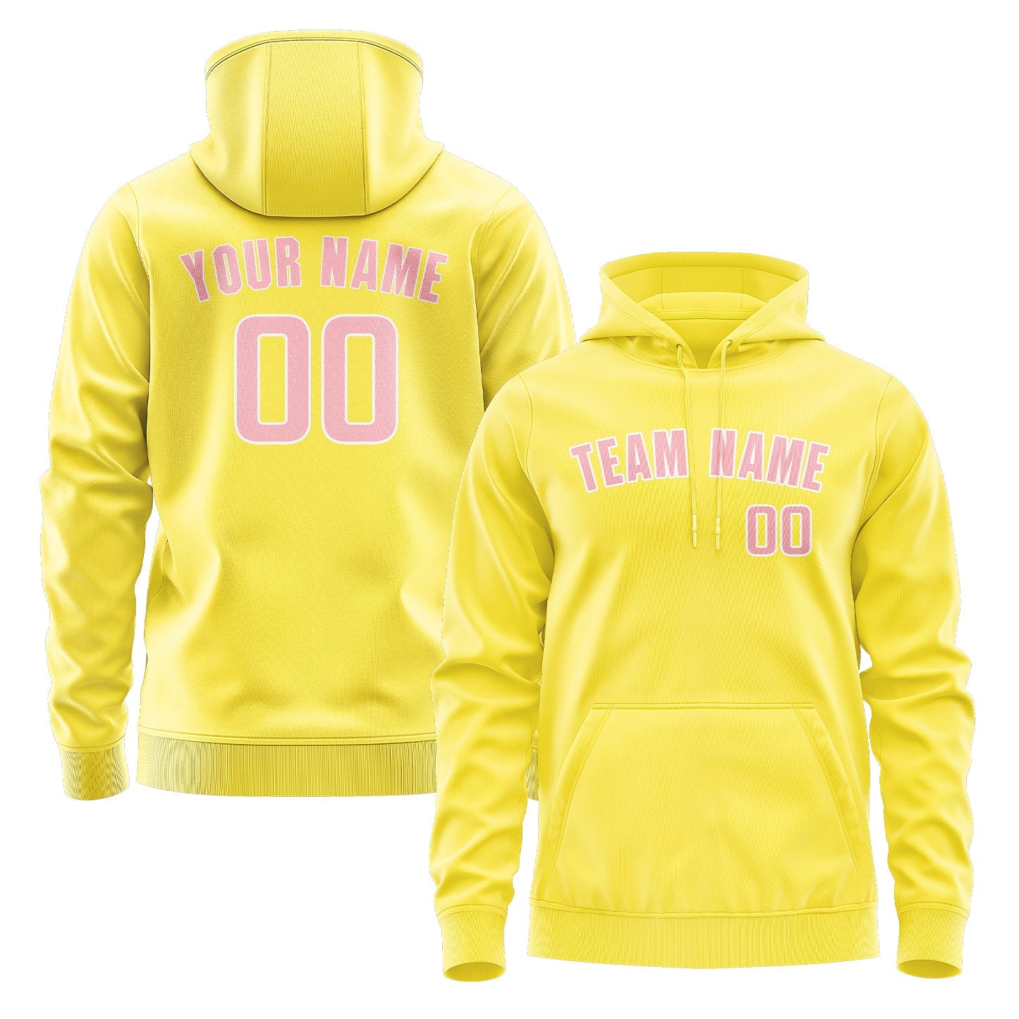 Custom Light Yellow Light Pink Hoodie