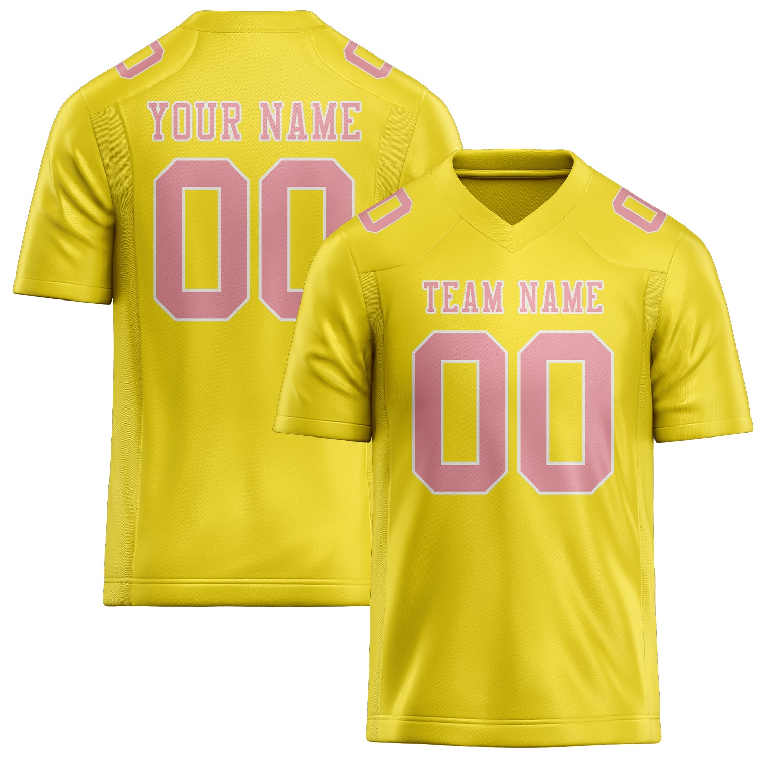 Custom Light Yellow Light Pink Football Jersey