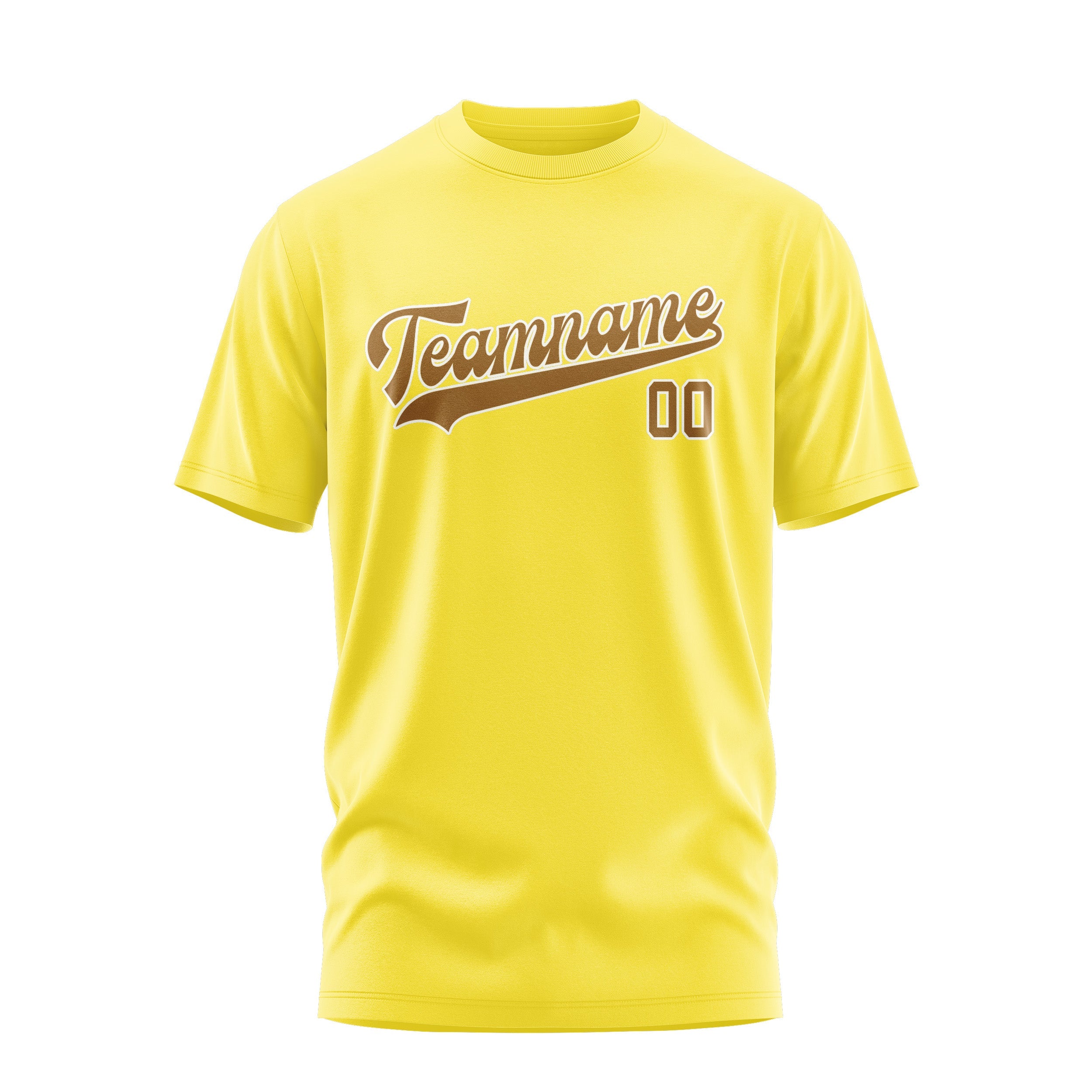Custom Light Yellow Khaki T-Shirt