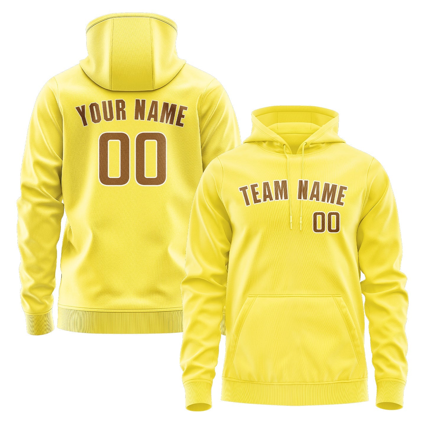 Custom Light Yellow Khaki Hoodie